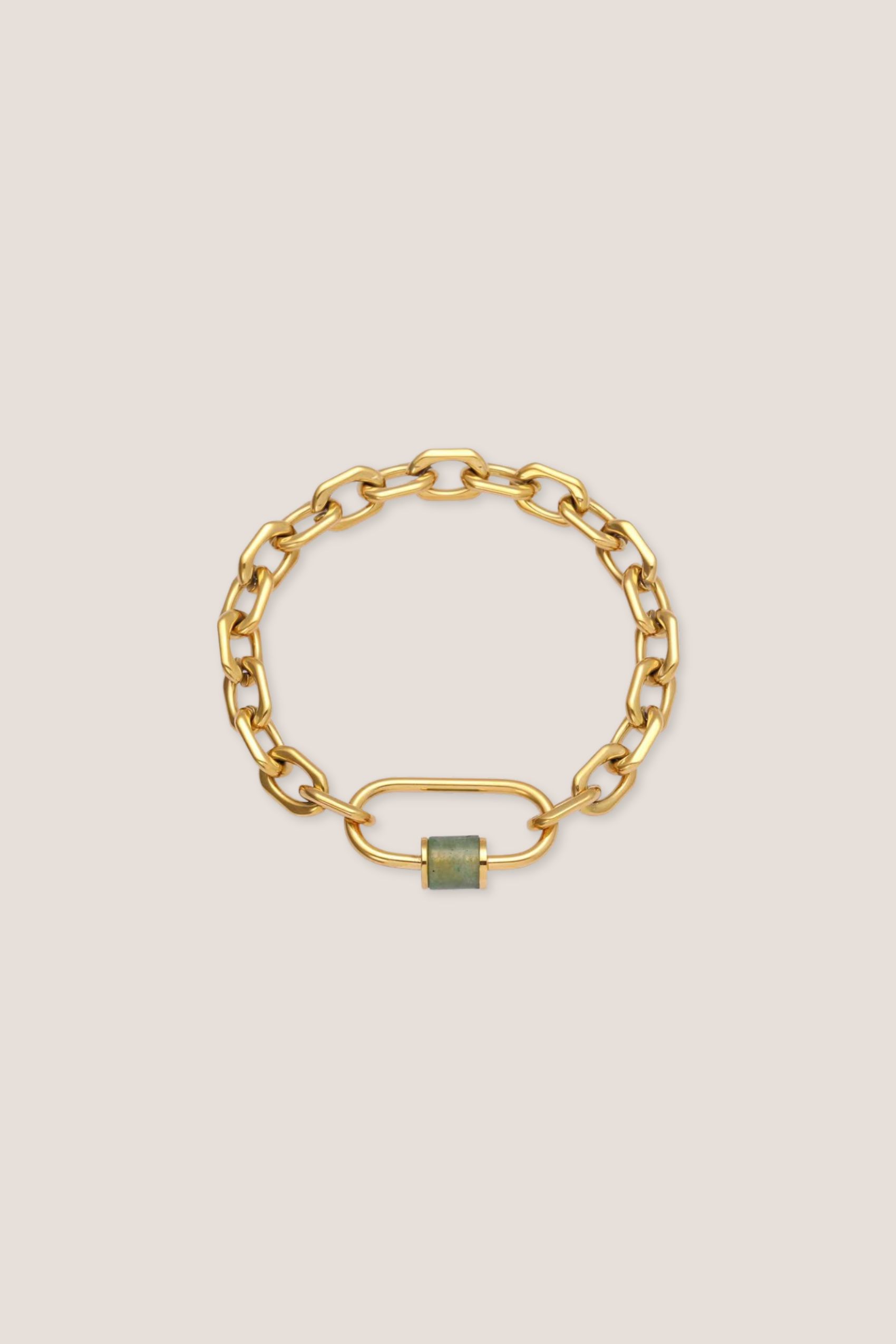  Aurea Aventurine Jade Chain Gold Bracelet 