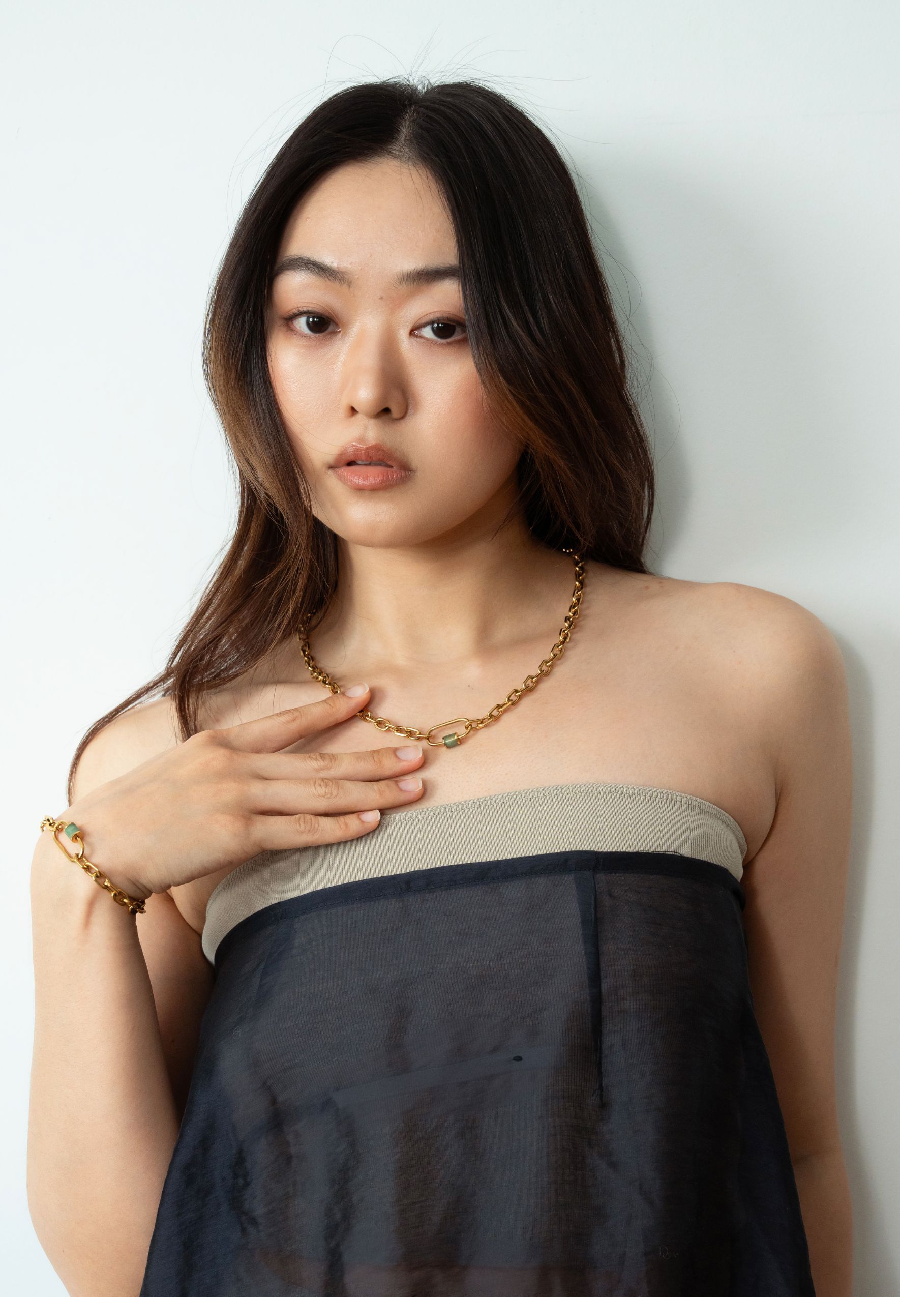 Aurea Aventurine Jade Chain Gold Necklace