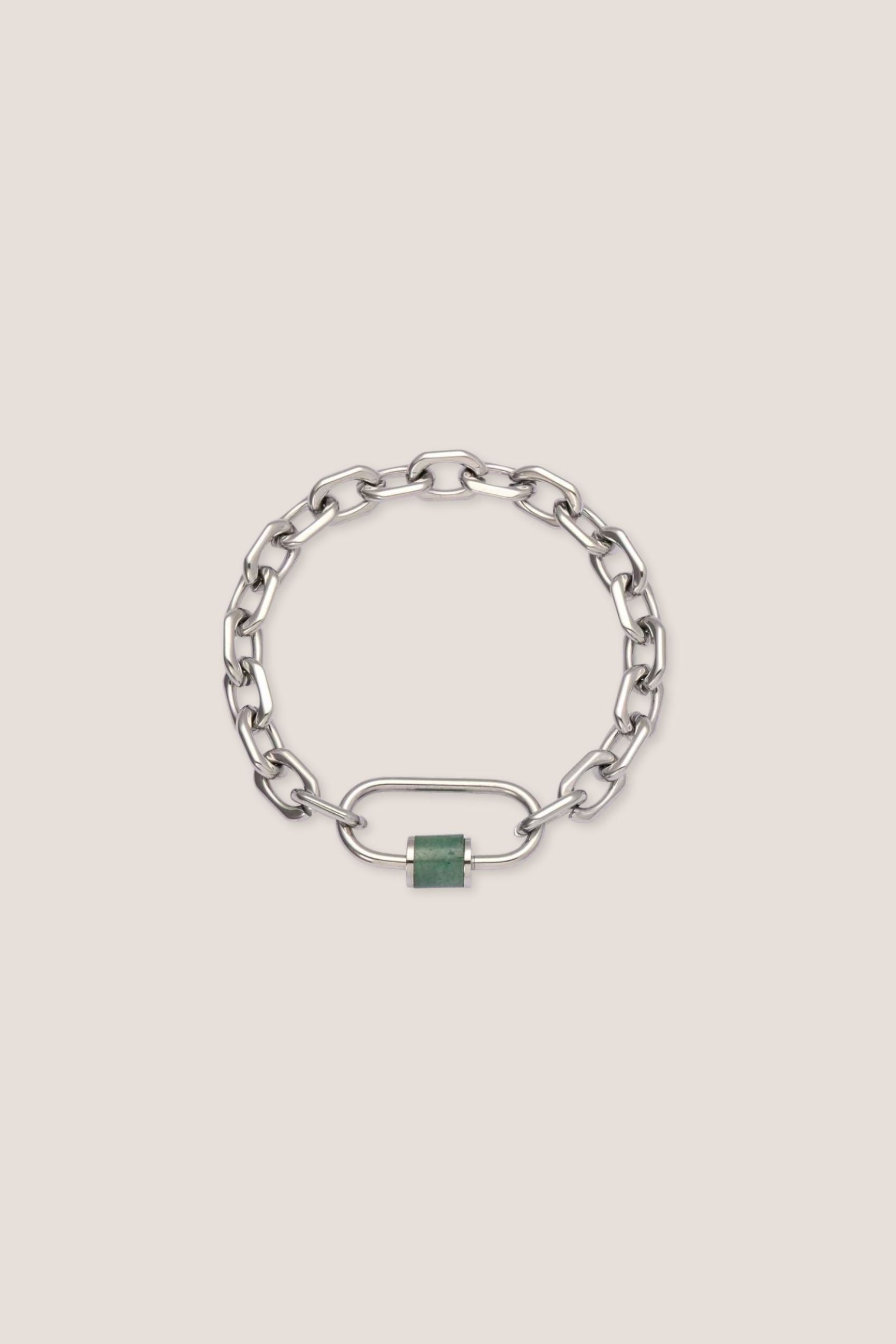 Aurea Aventurine Jade Chain Silver Bracelet