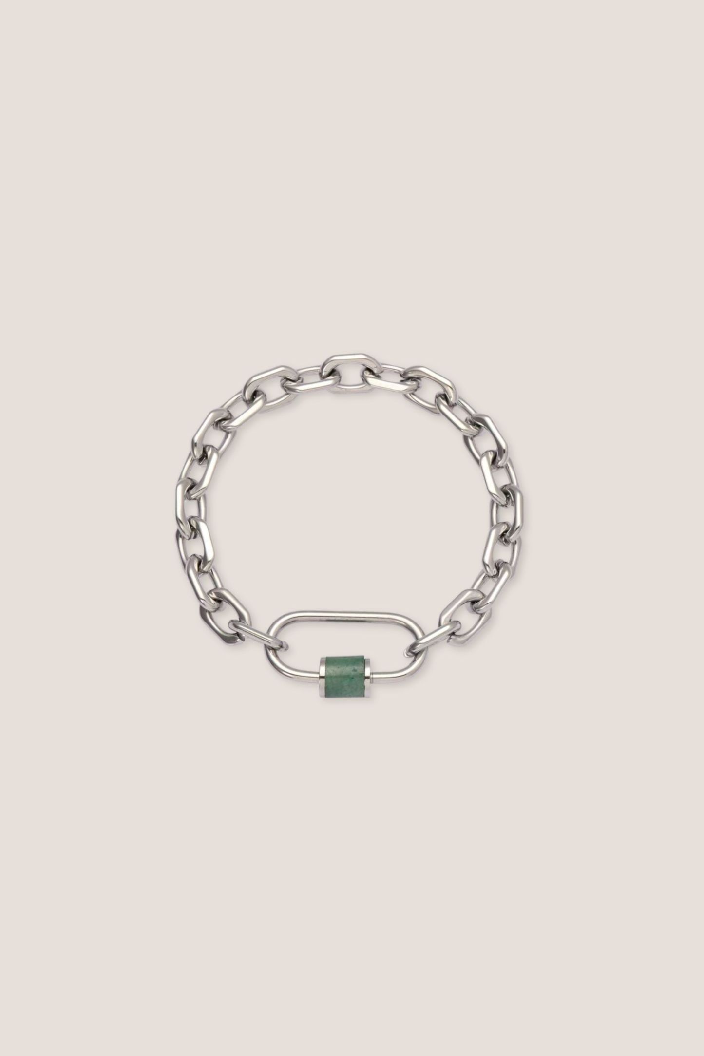 Aurea Aventurine Jade Chain Silver Bracelet