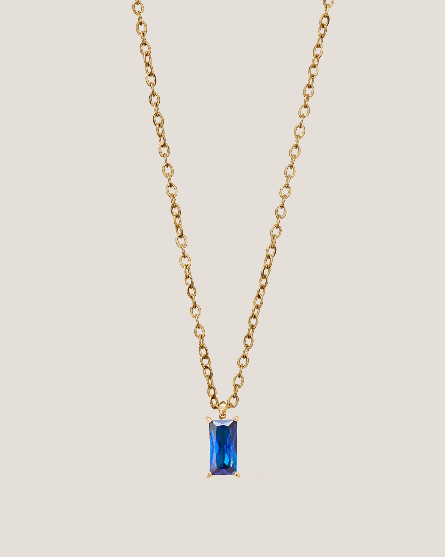 Verity Blue Sapphire Pendant Gold Necklace