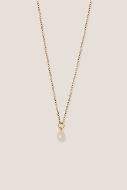Baroque Freshwater Pearl Gold Chain Pendant Necklace