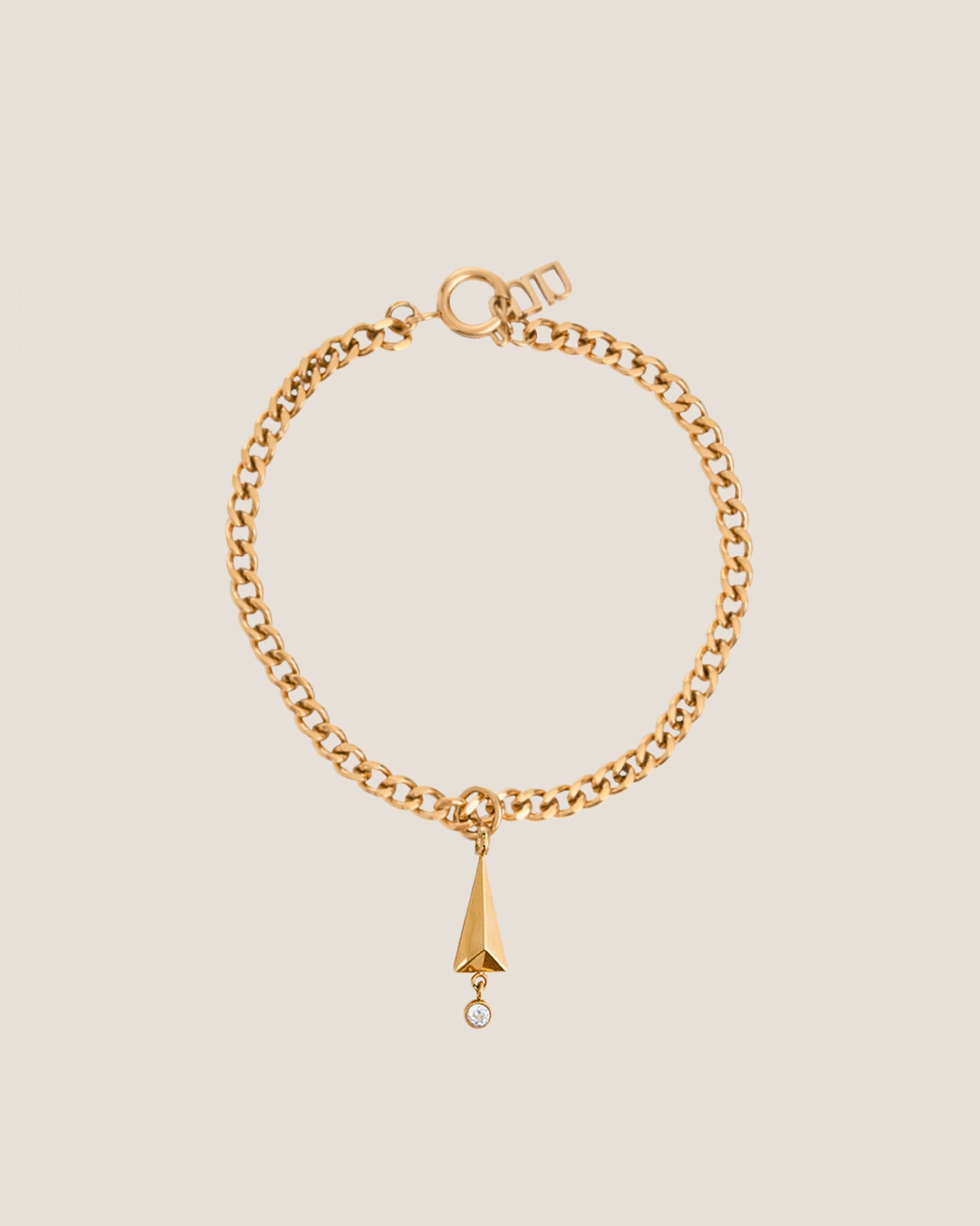 Bibelot Gold Pendant with Curb Chain Bracelet