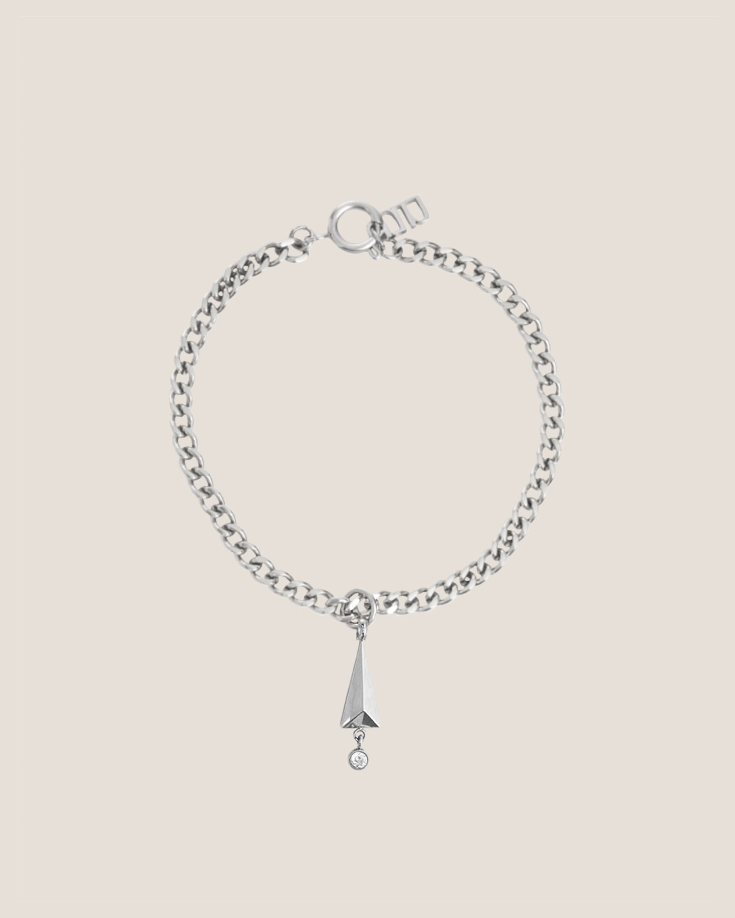 Bibelot Silver Pendant with Curb Chain Bracelet