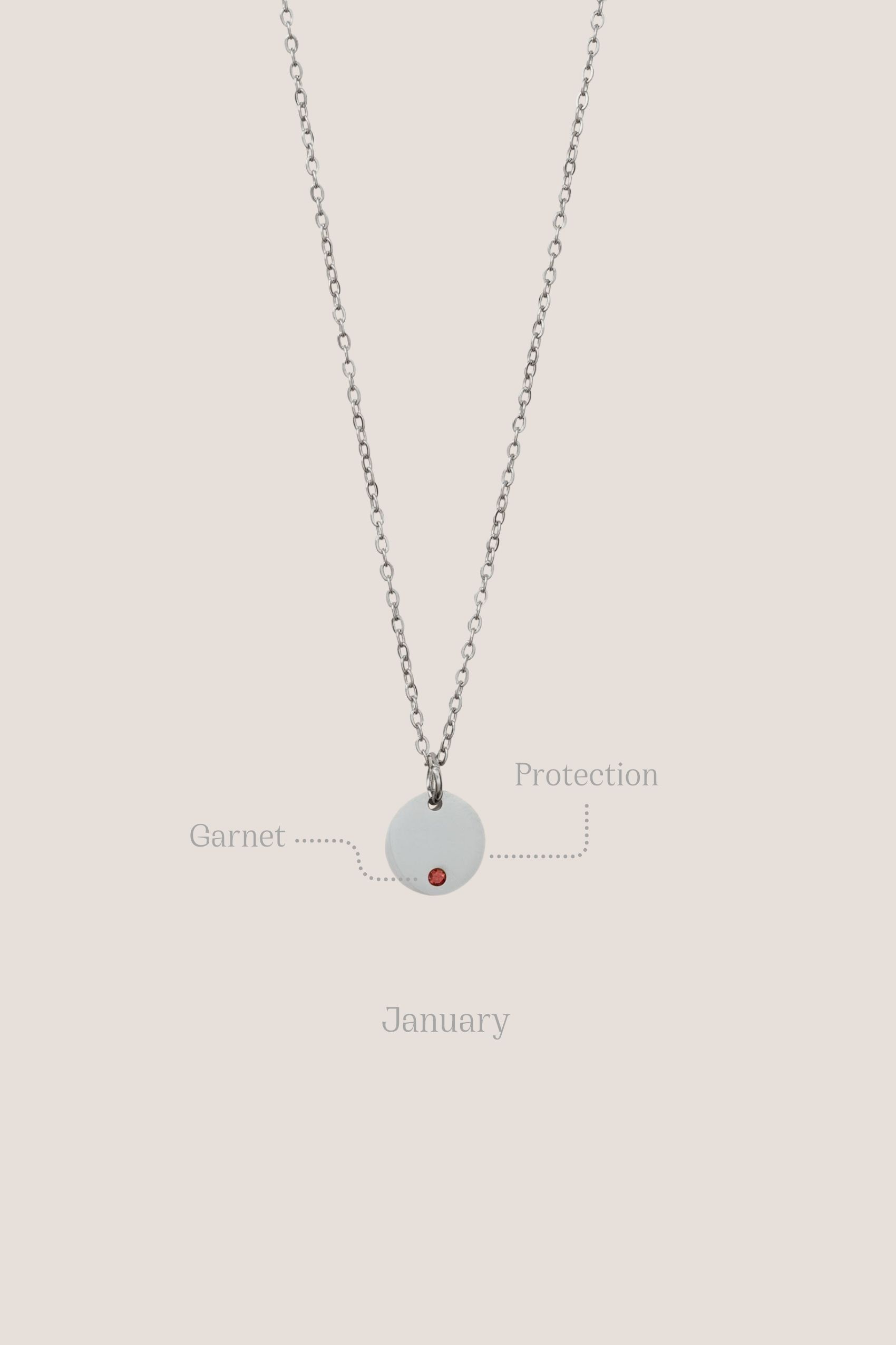 Buy Birthstone Pendant Silver Chain Necklace | Gung Jewellery