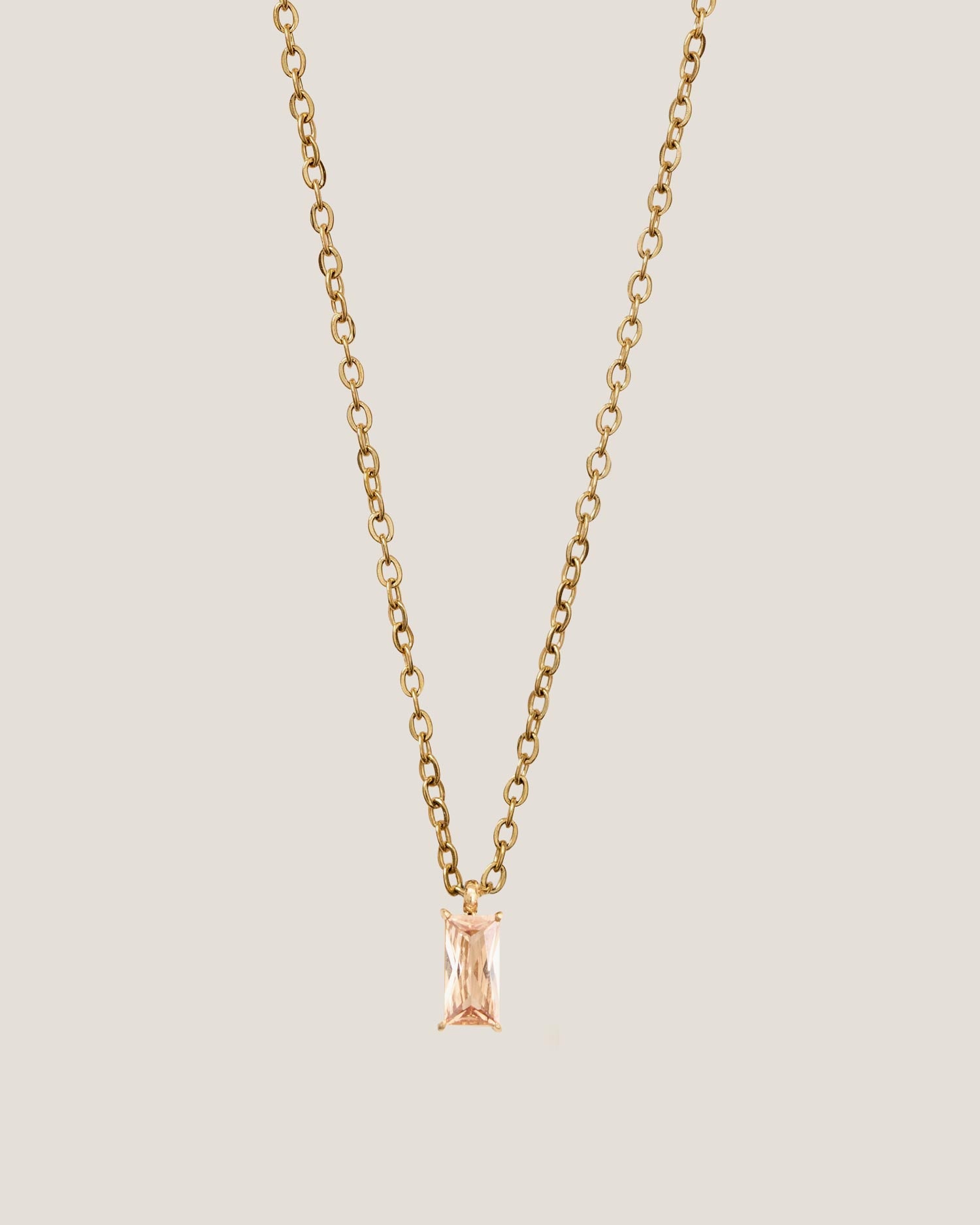 Verity Champagne Pendant Gold Necklace