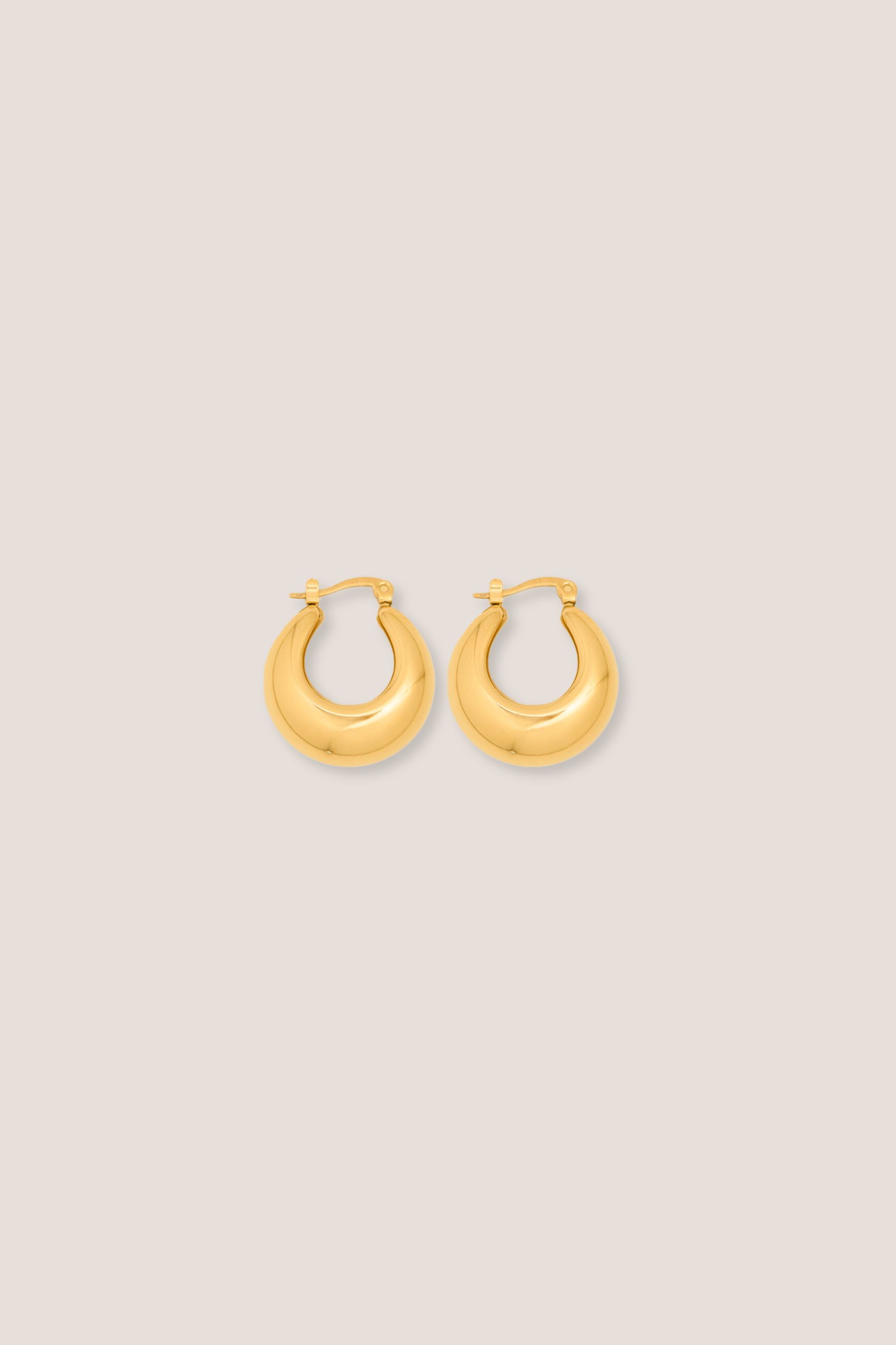 Chunky Huggie Gold Hoop Earrings