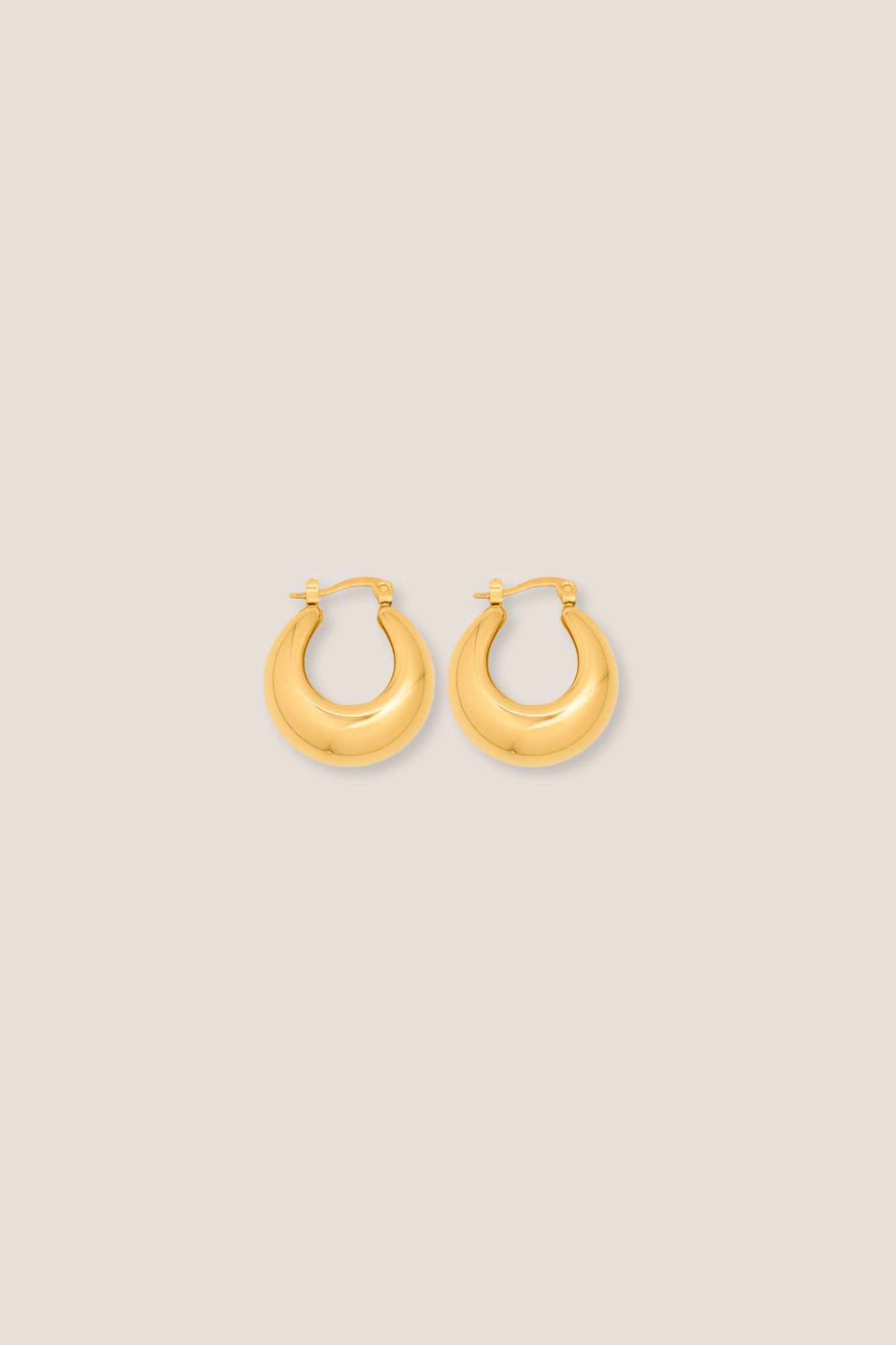 Chunky Huggie Gold Hoop Earrings