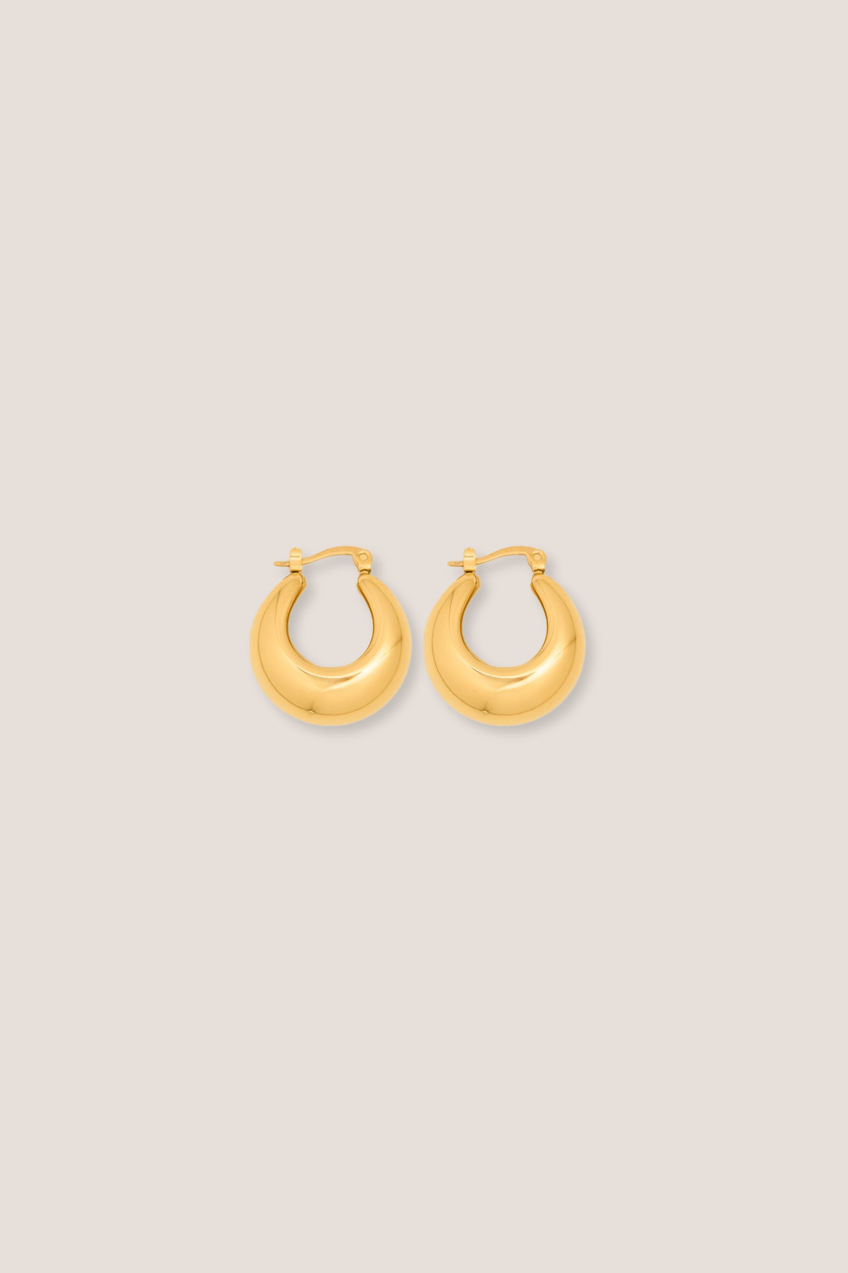 Chunky Huggie Gold Hoop Earrings
