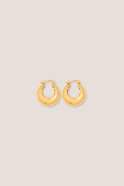 Chunky Huggie Gold Hoop Earrings