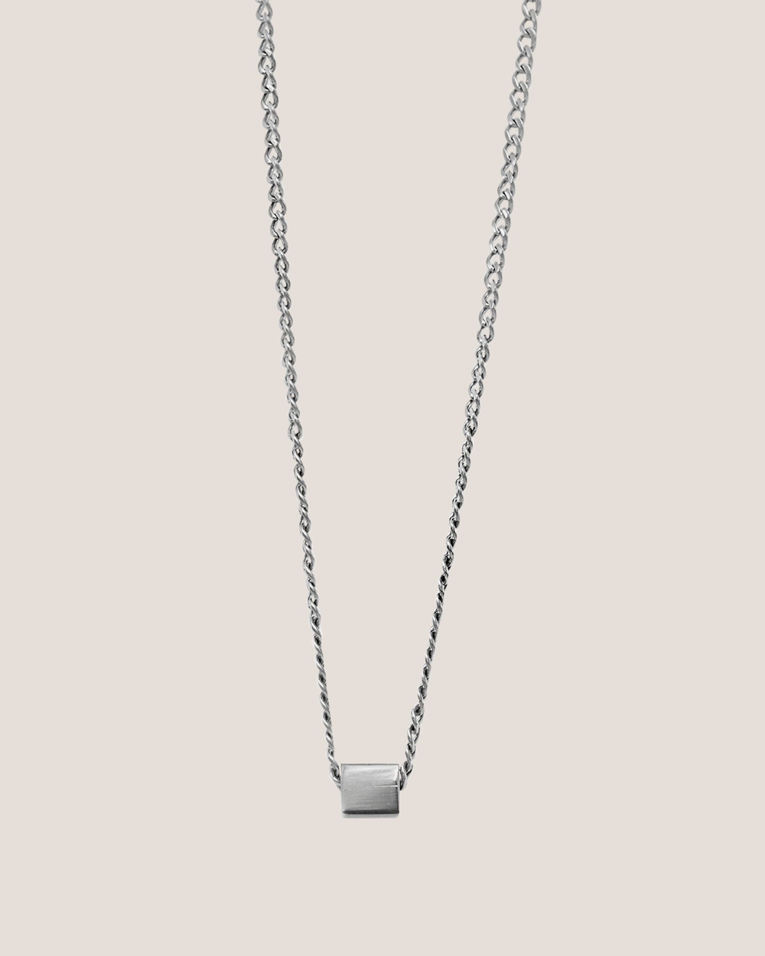 Cube Cuban Link Chain Silver Necklace
