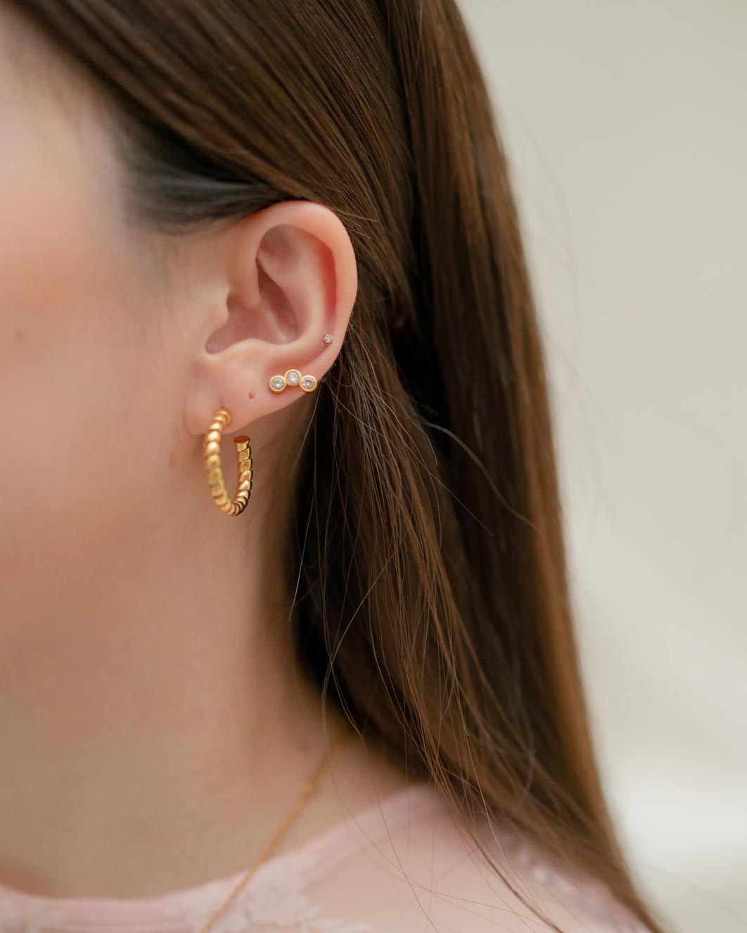 Ray Gold Twist Earrings