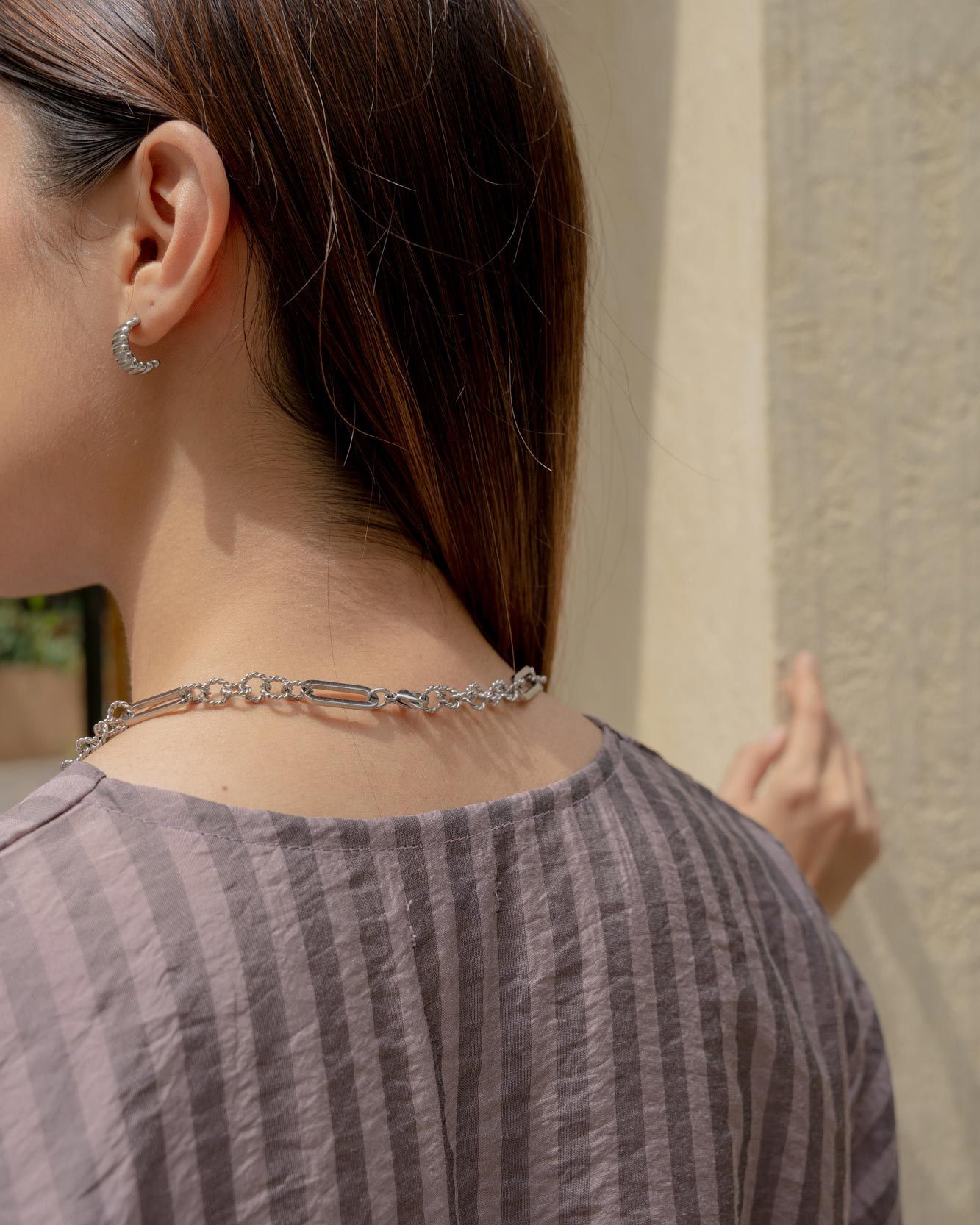 Gaia Silver Hoop Earring