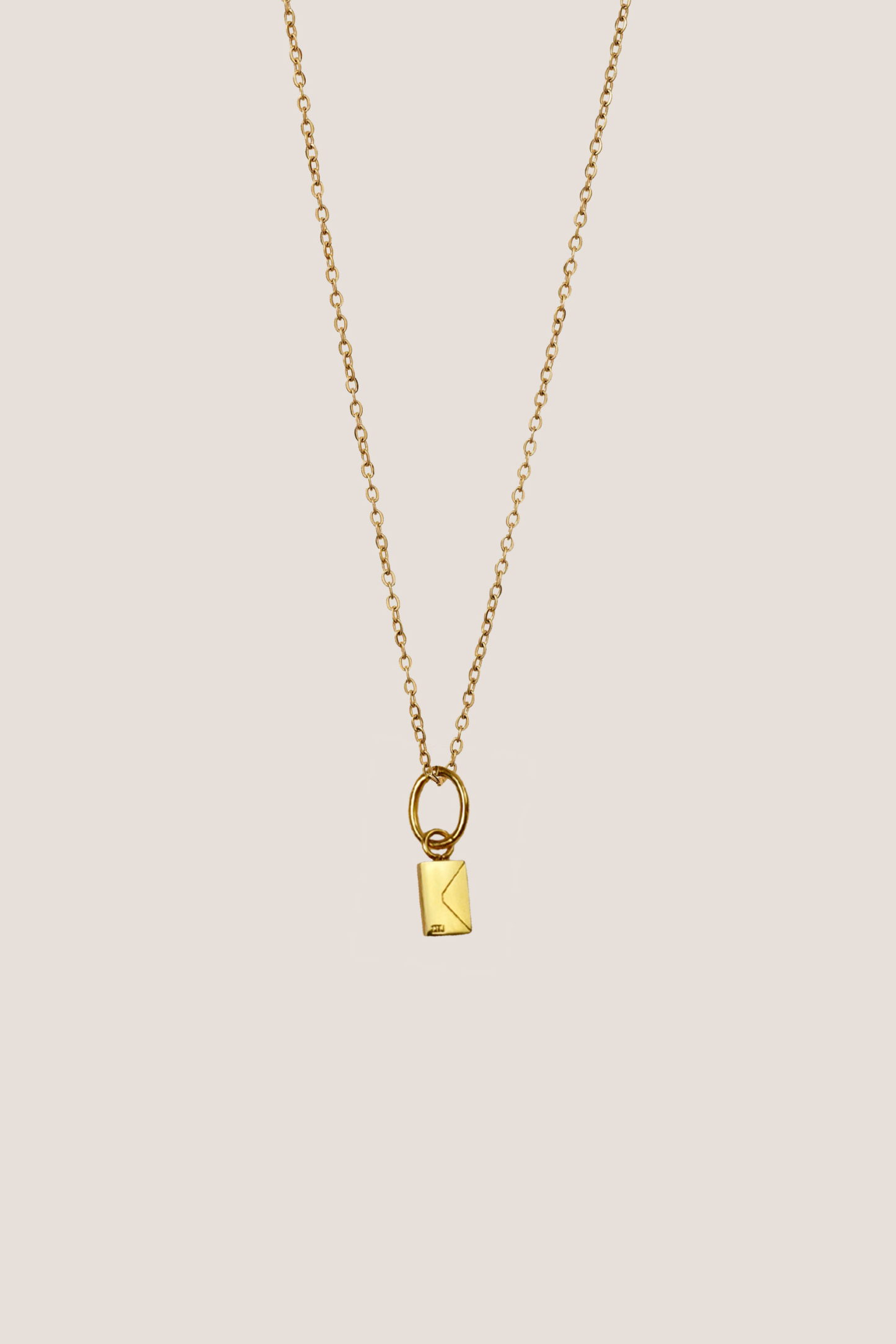Postcard Charm Gold Necklace Chain | Gung Jewellery