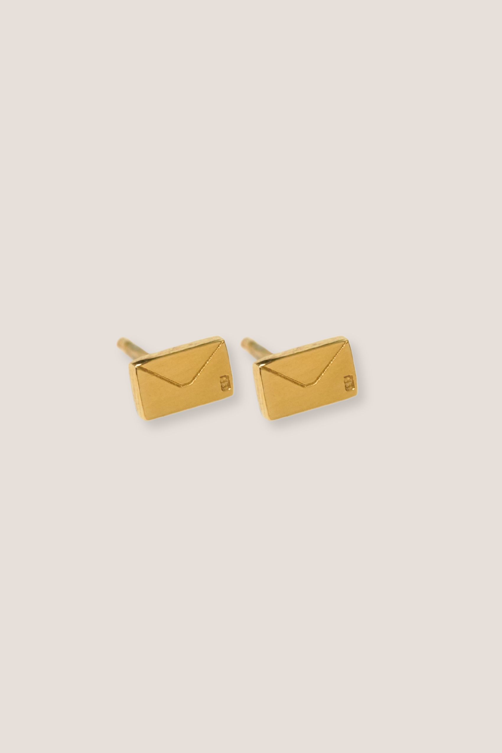 Dear Me Postcard Gold Stud Earrings