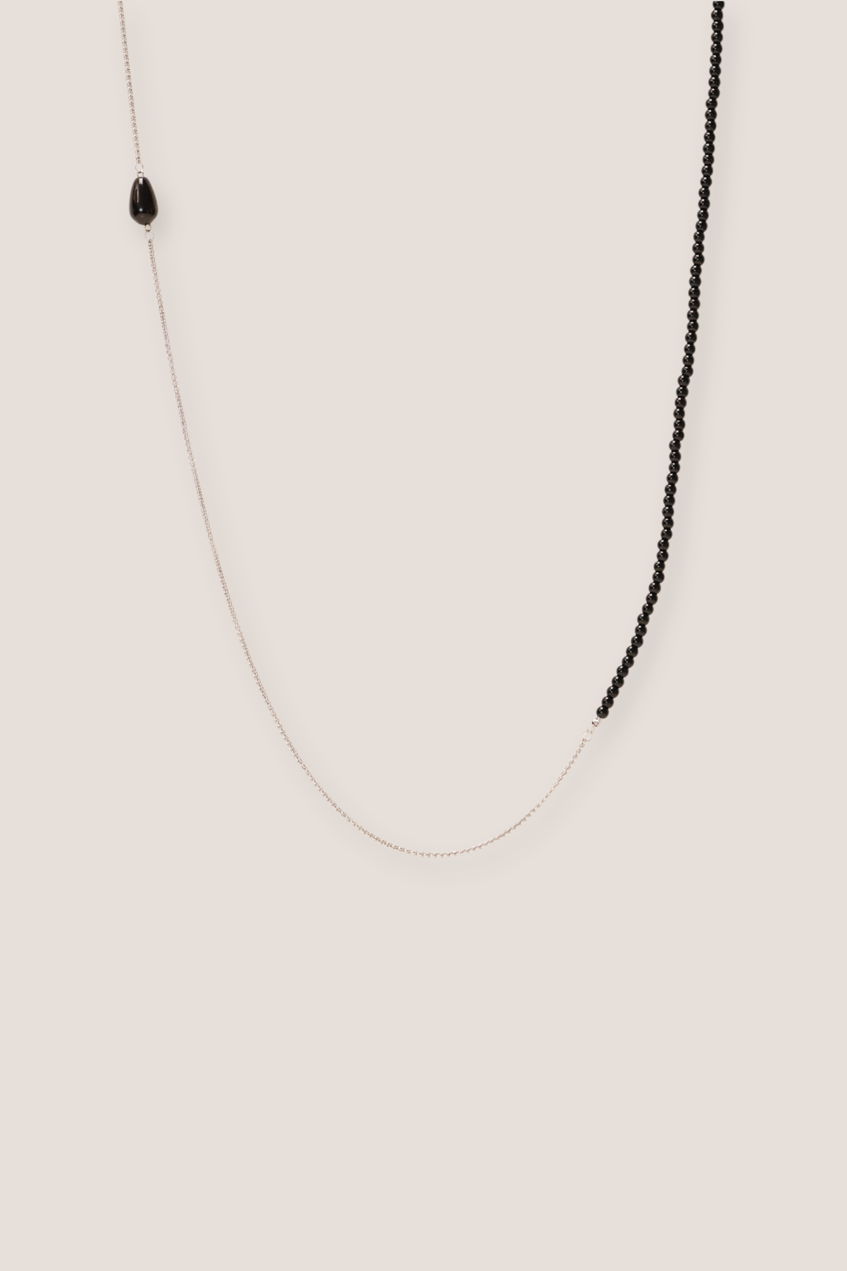 Flow Long Layer Silver Necklace