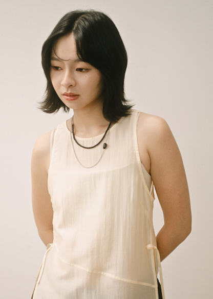 Flow Long Layer Silver Necklace