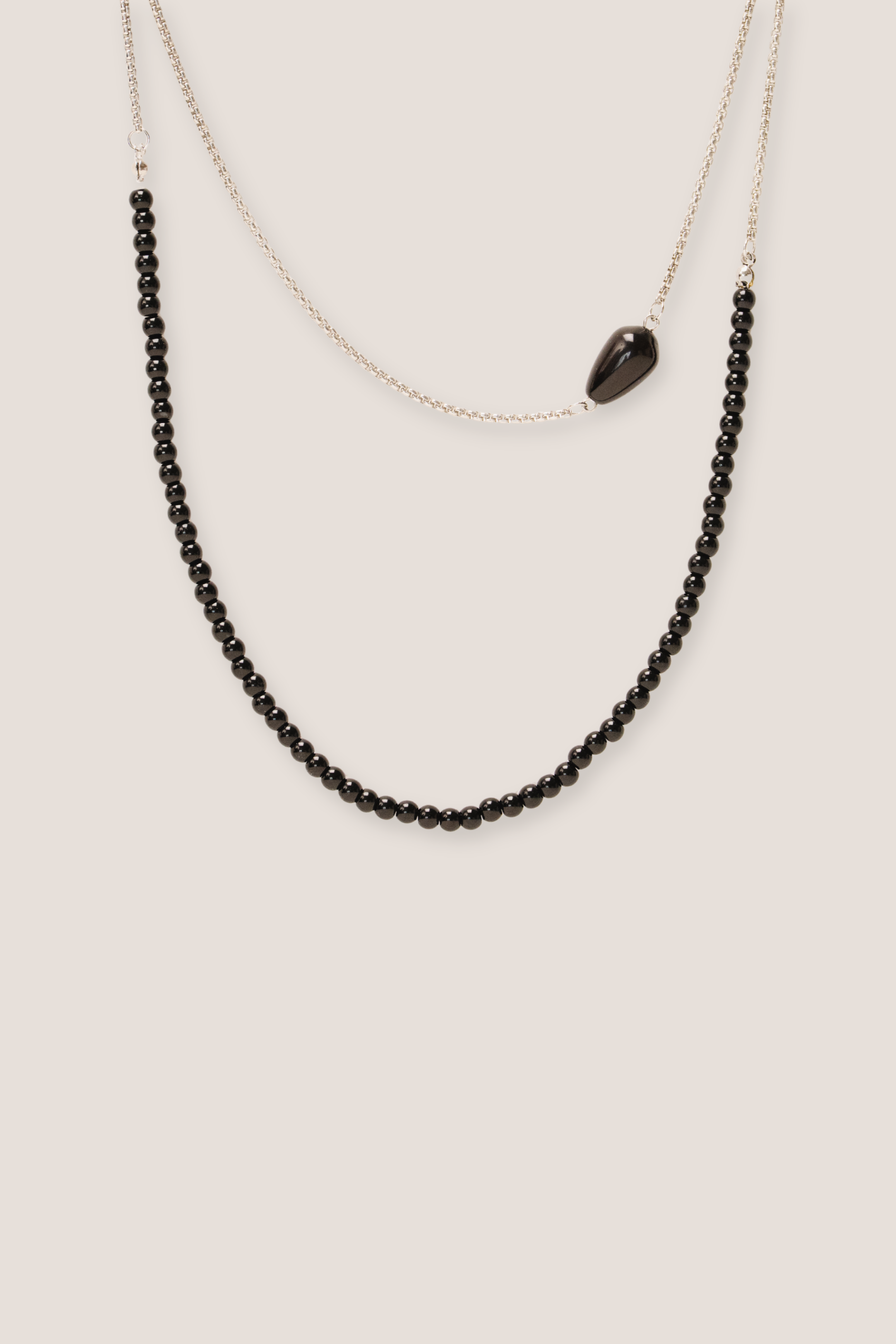 Flow Long Layer Silver Necklace
