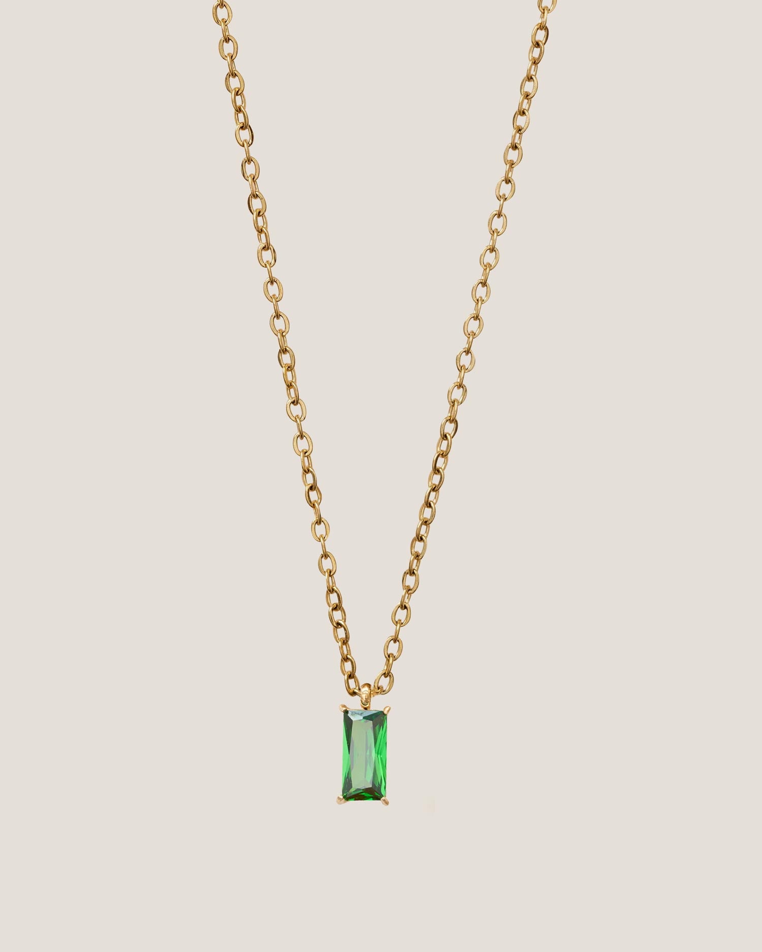 Verity Emerald Pendant Gold Necklace