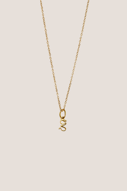 Go With The Slow Charm with Gold Chain Necklace