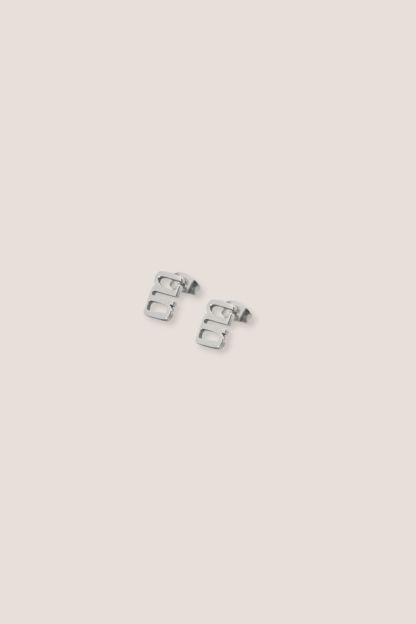 Gung Iconic Silver Stud Earrings