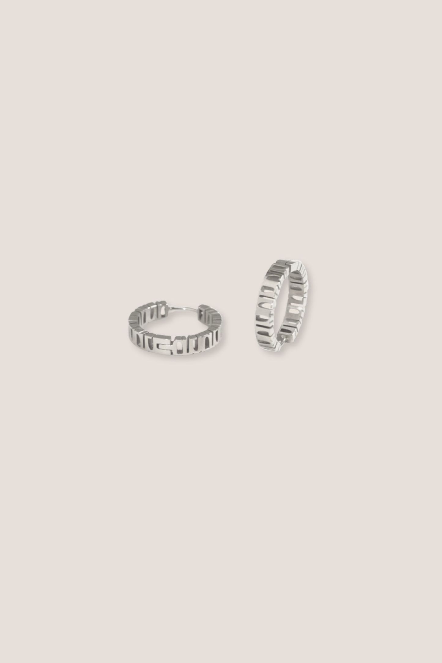 Gung Iconic Silver Hoop Earrings