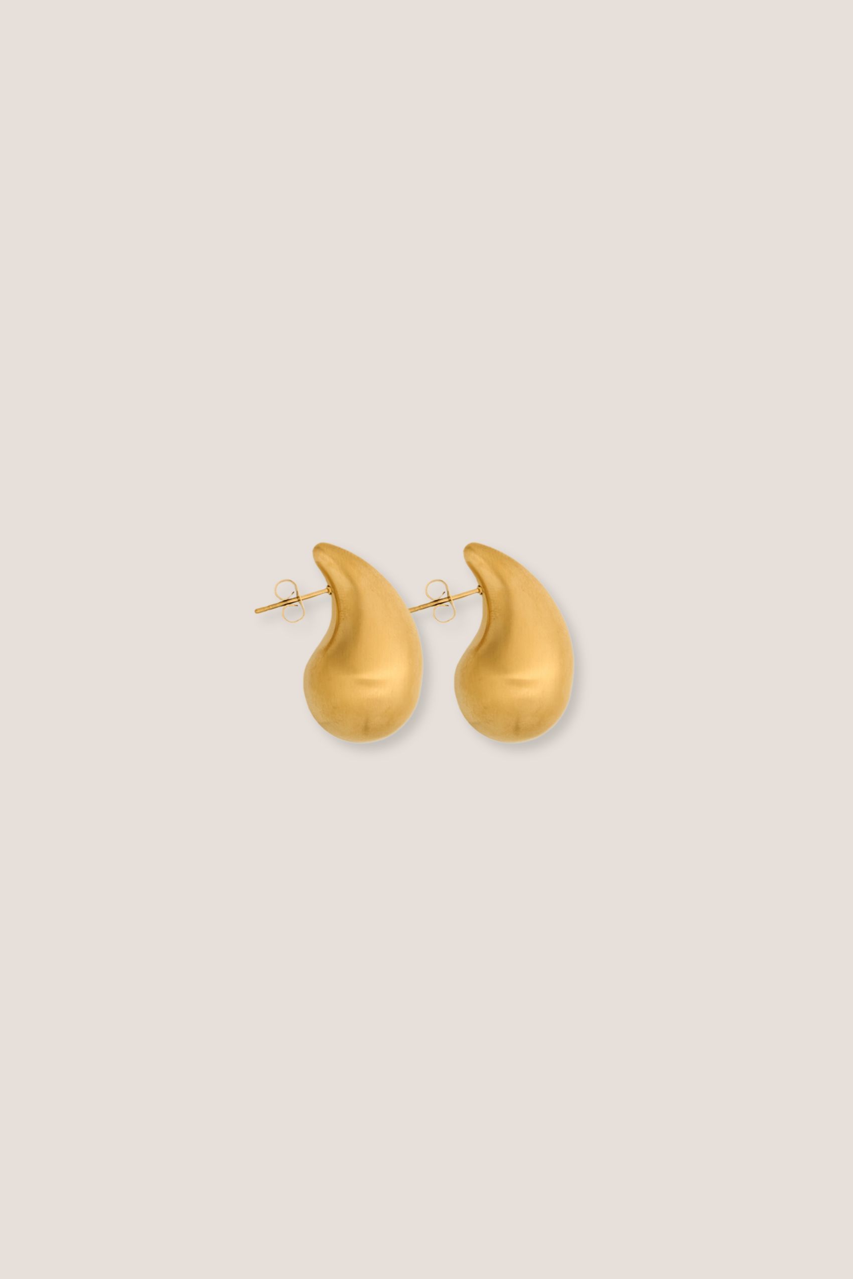 Mega Droplet Matte Gold Earrings