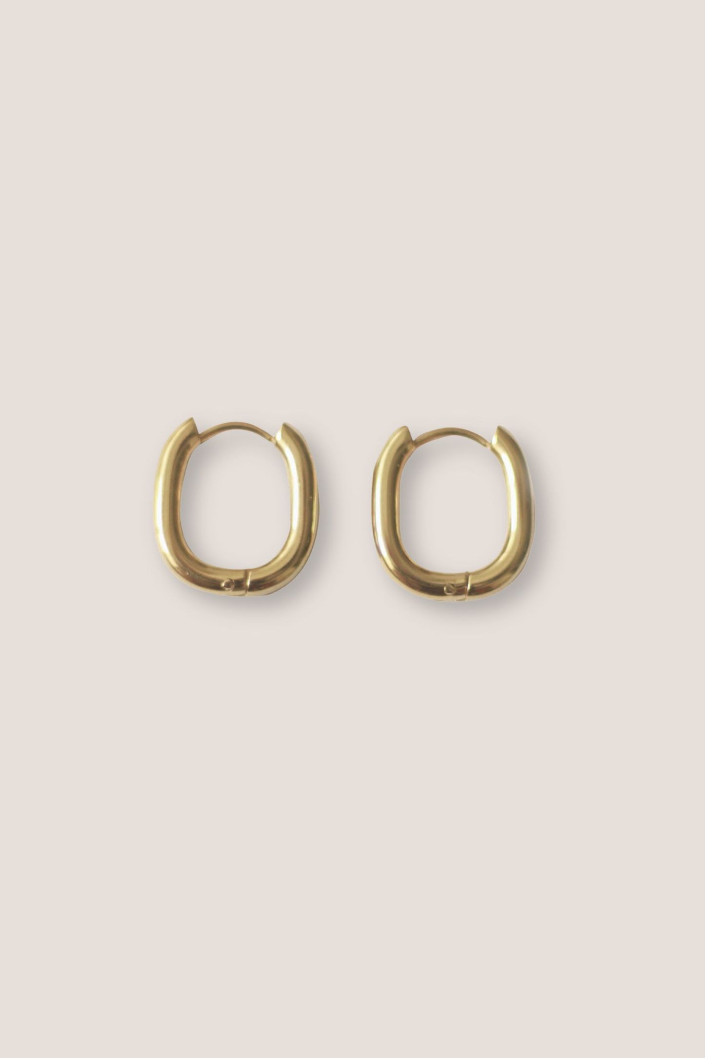 Oval Gold Hoop Earrings