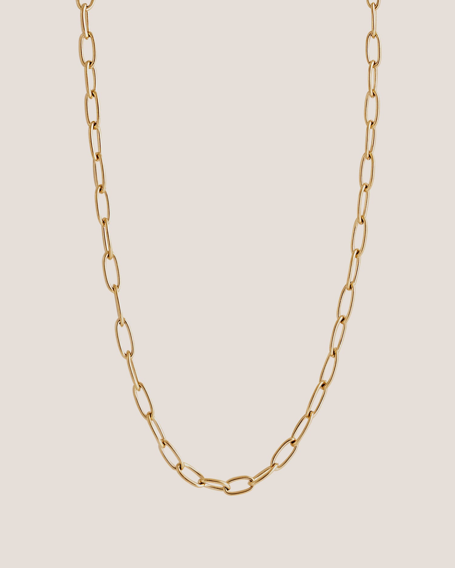 Oval Link Chain Gold Necklace