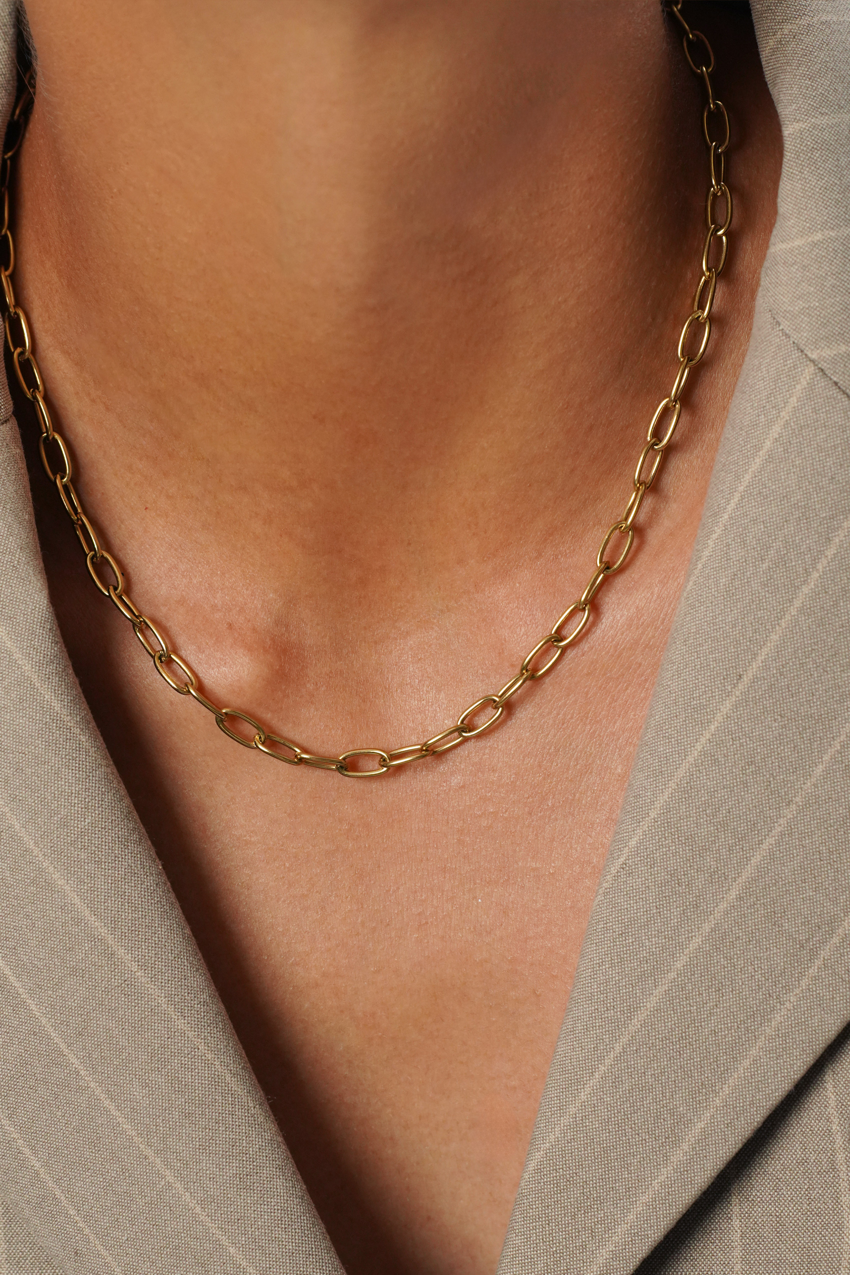Oval Link Gold Chain Necklace
