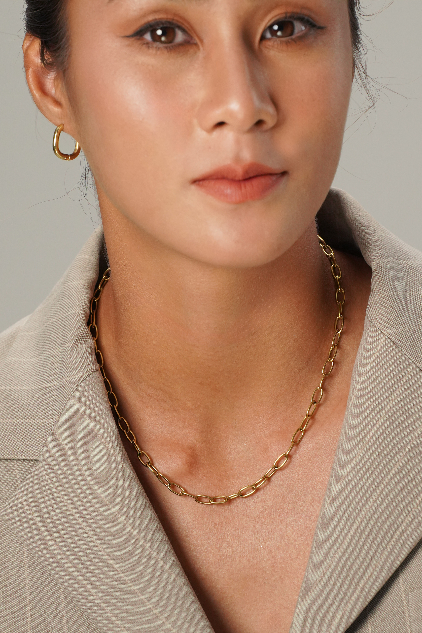 Oval Link Gold Chain Necklace