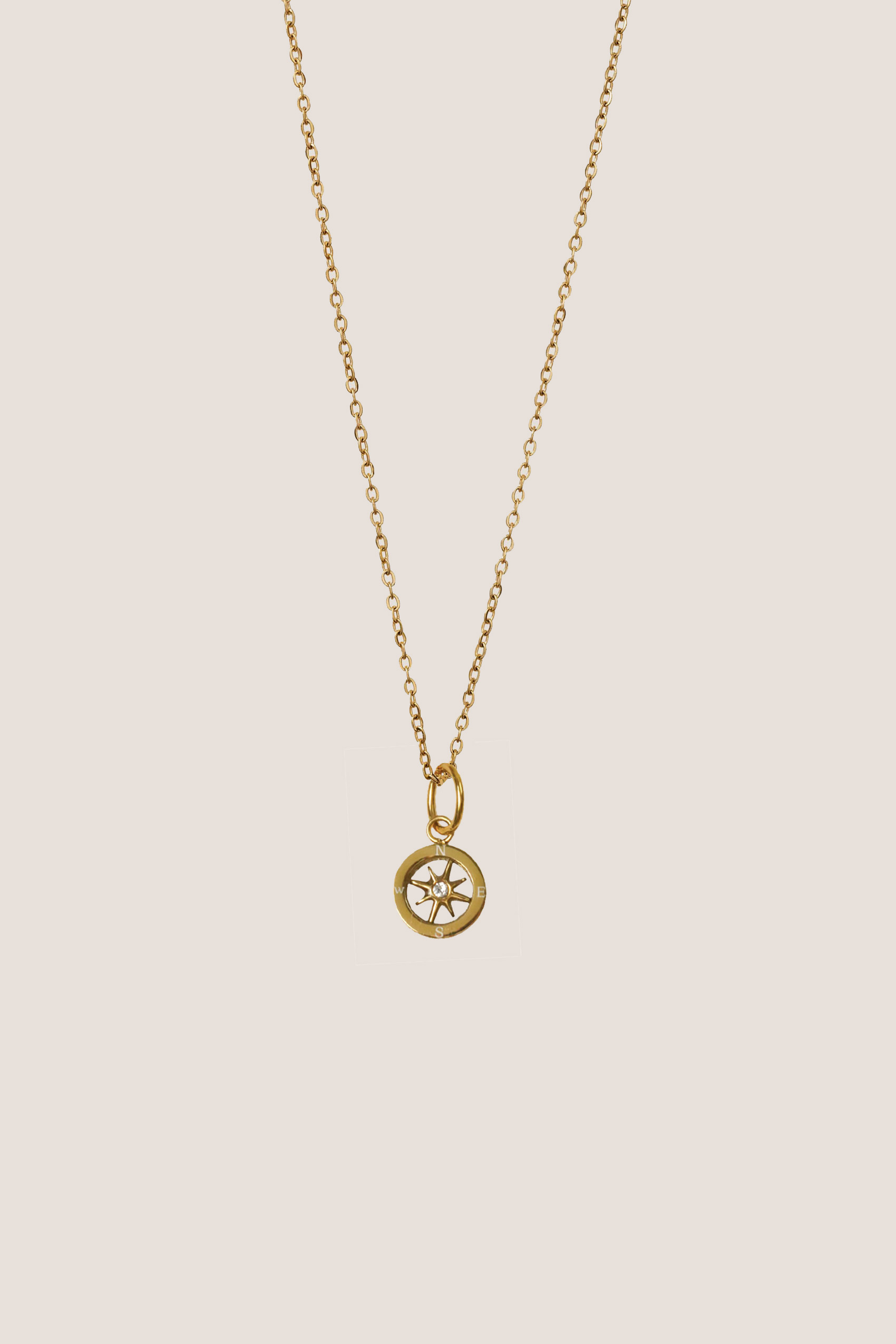 Path Charm with Gold Chain Necklace