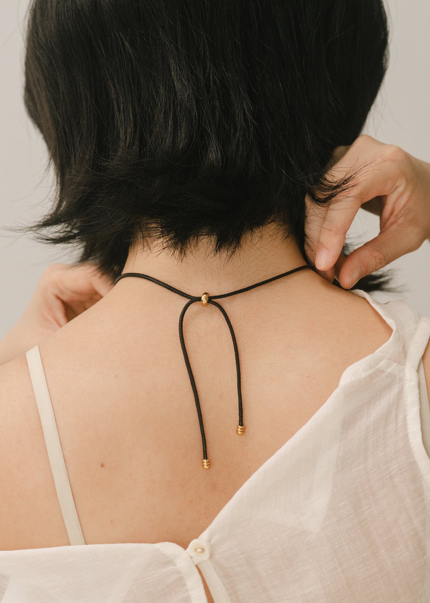 Pebble Cord Gold Necklace