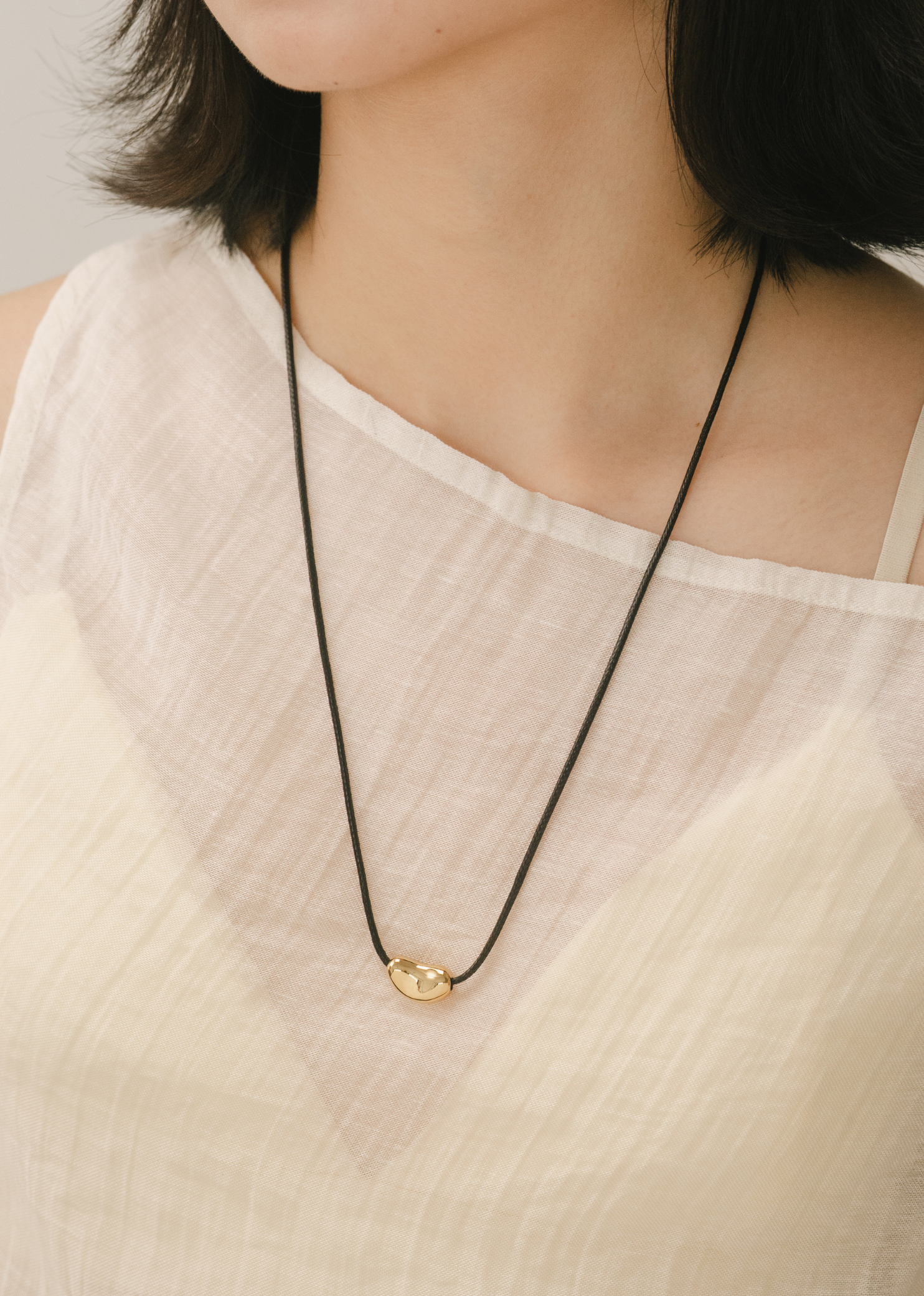 Pebble Cord Gold Necklace