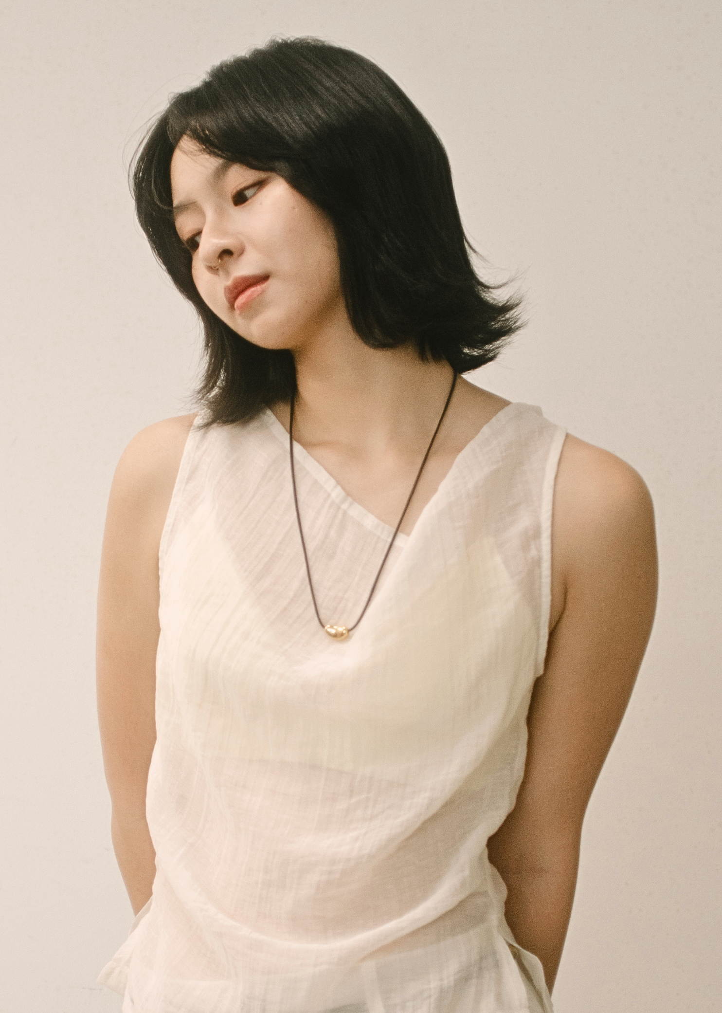 Pebble Cord Gold Necklace