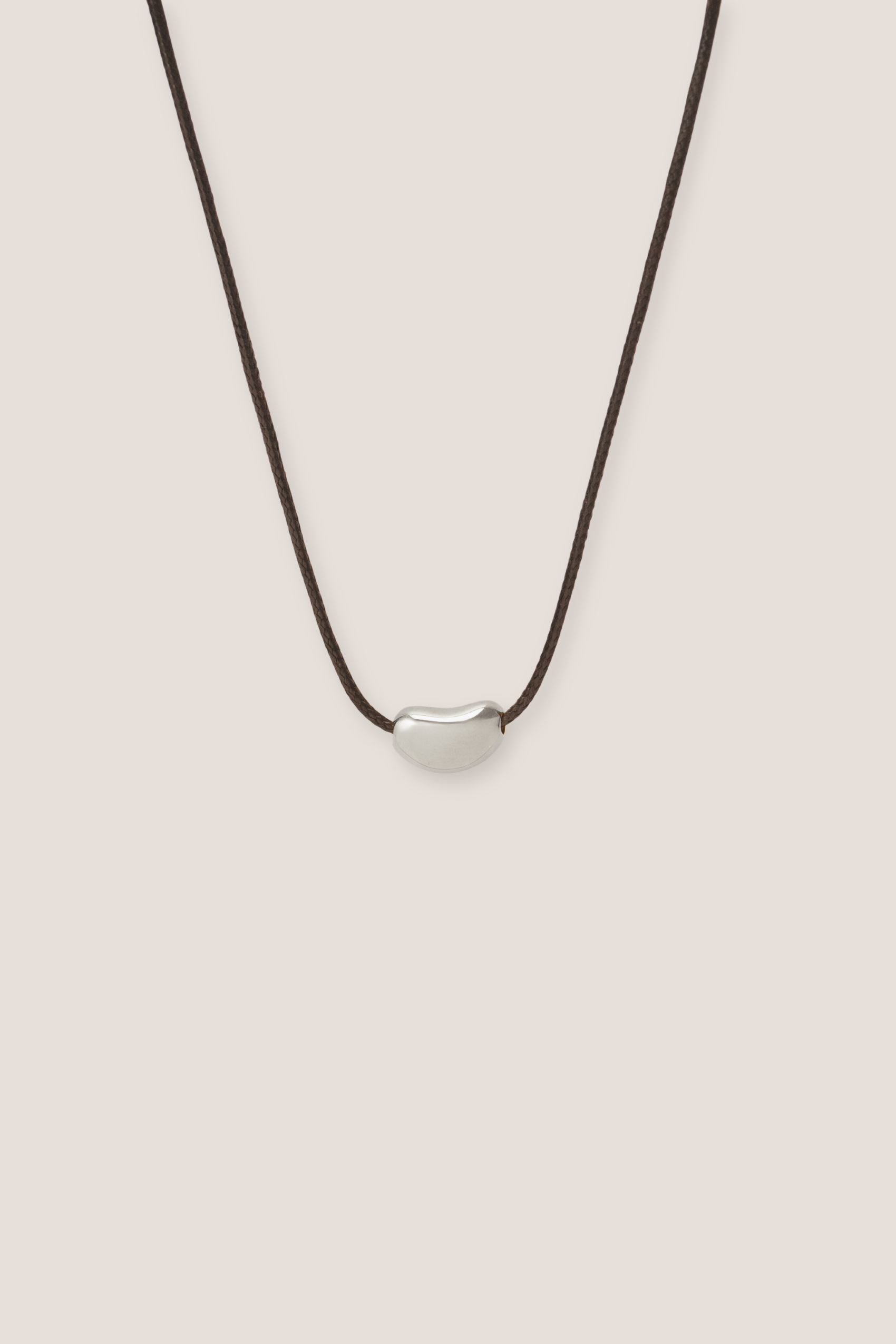 Pebble Cord Silver Necklace