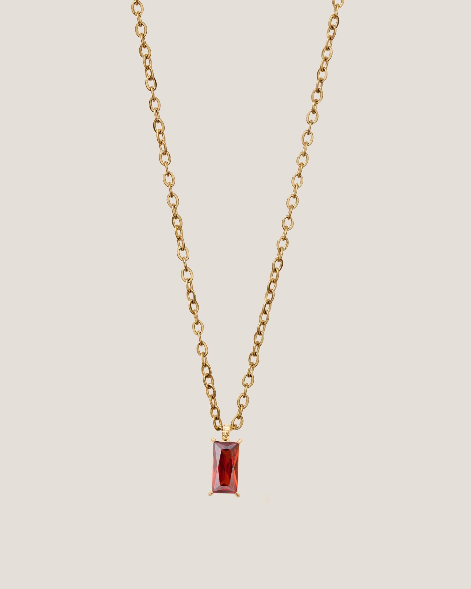 Verity Ruby Pendant Gold Necklace
