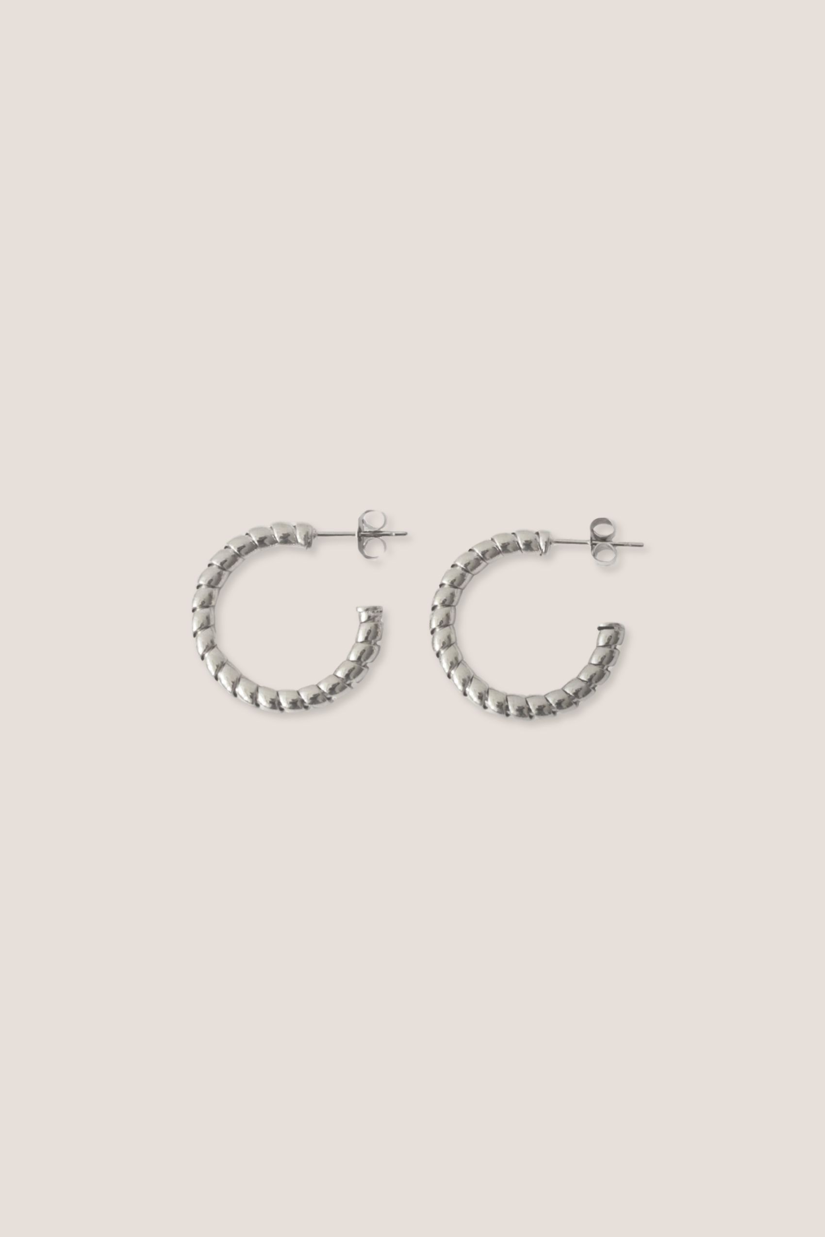 Ray Silver Twist Earrings