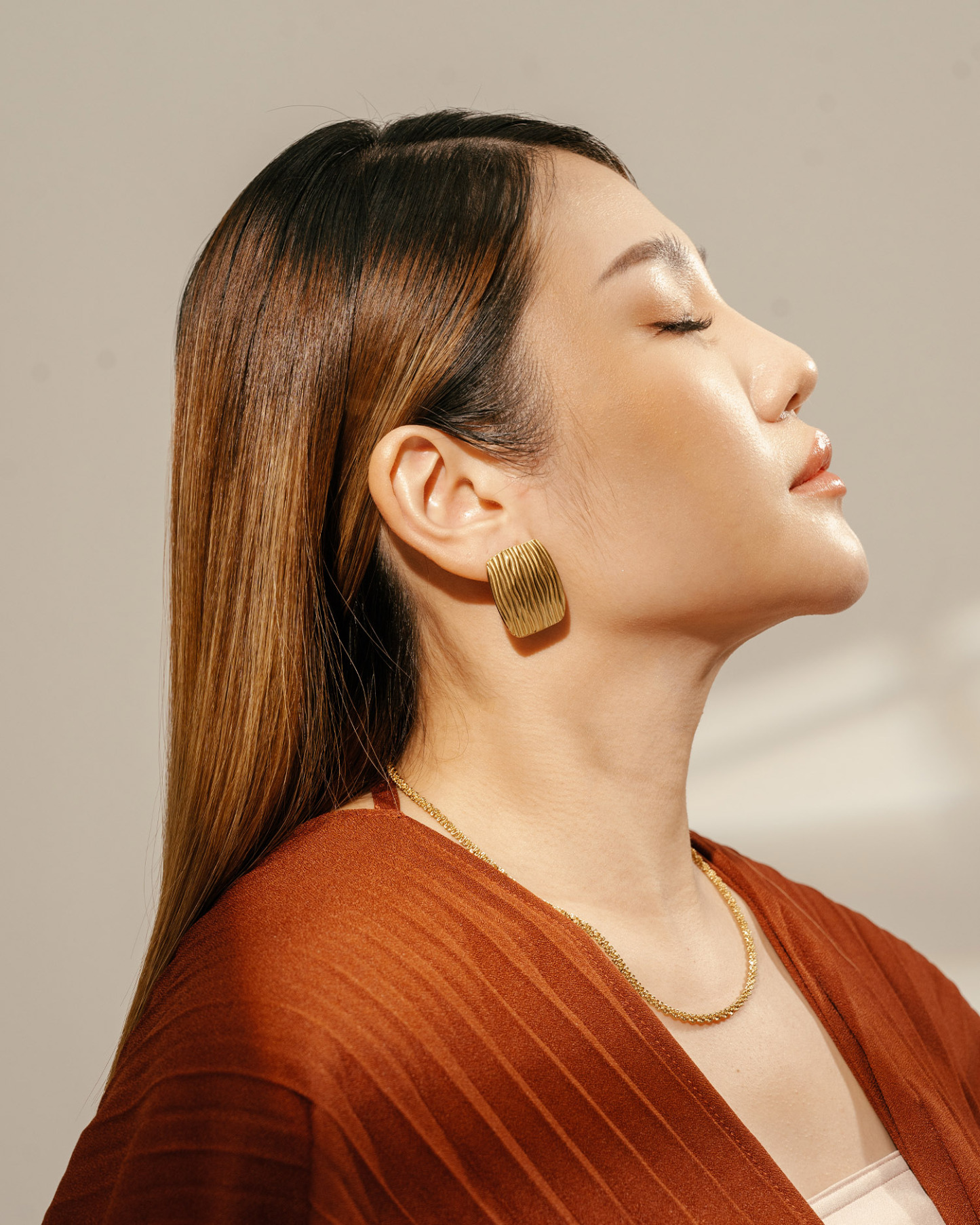 Ripple Gold Earrings