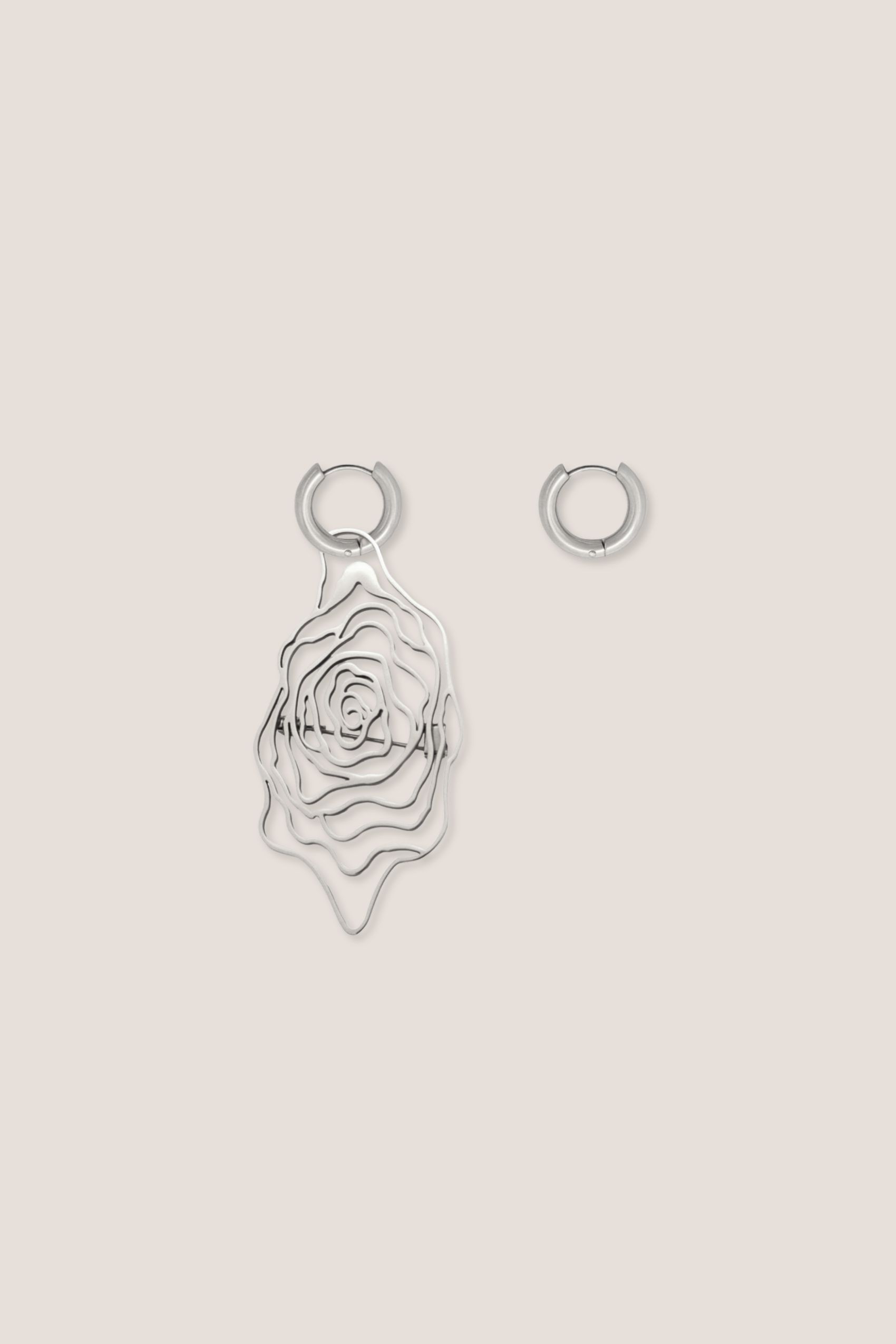 Rosette Silver Brooch Earrings