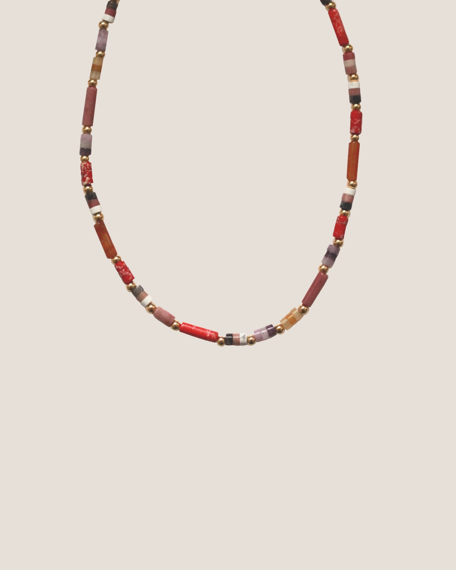 Ruby Radiance Beaded Necklace