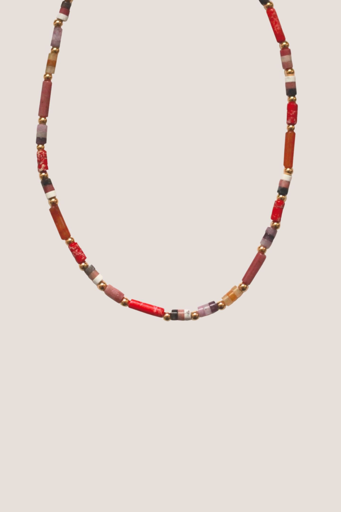 Ruby Radiance Beaded Necklace