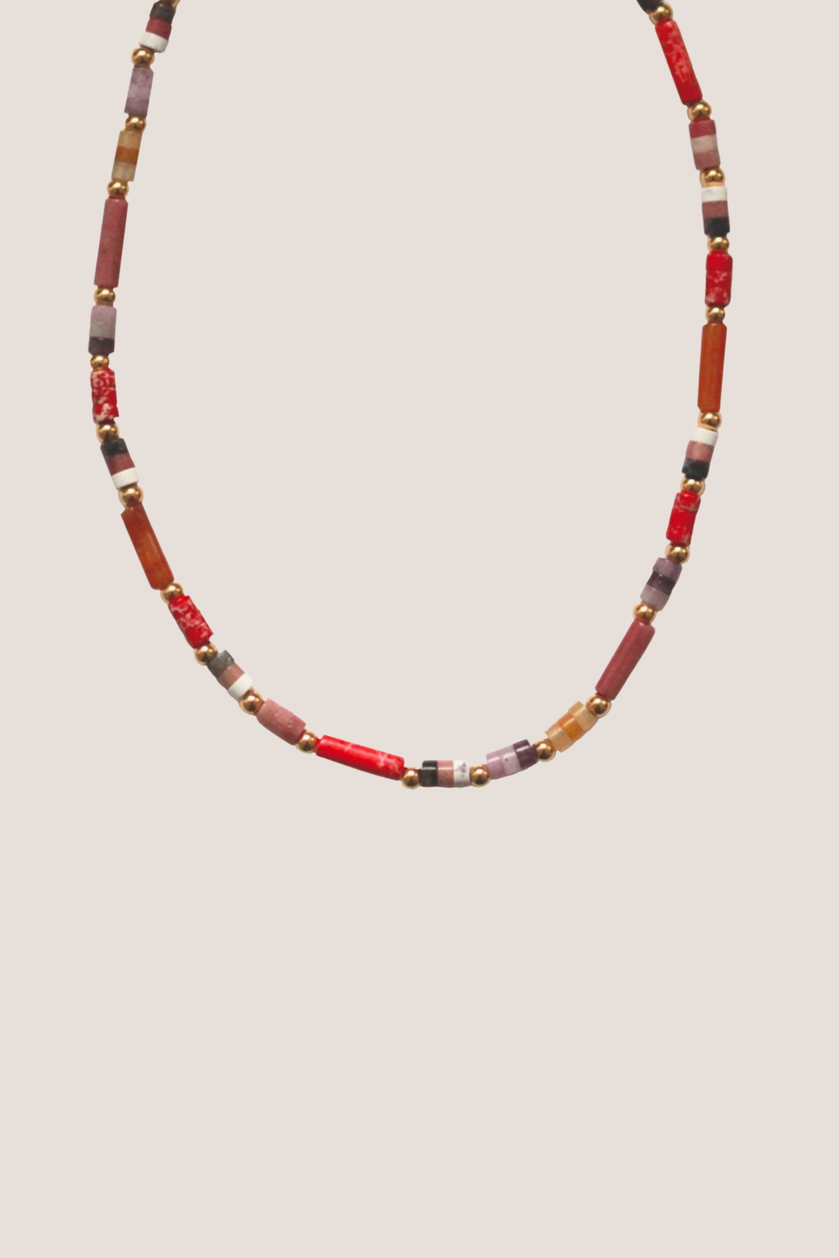 Ruby Radiance Beaded Necklace