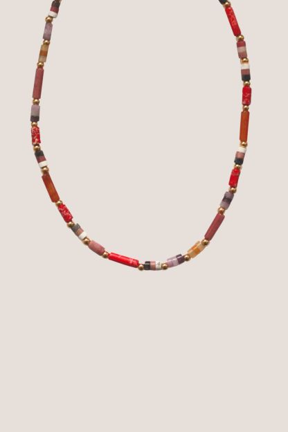 Ruby Radiance Beaded Necklace