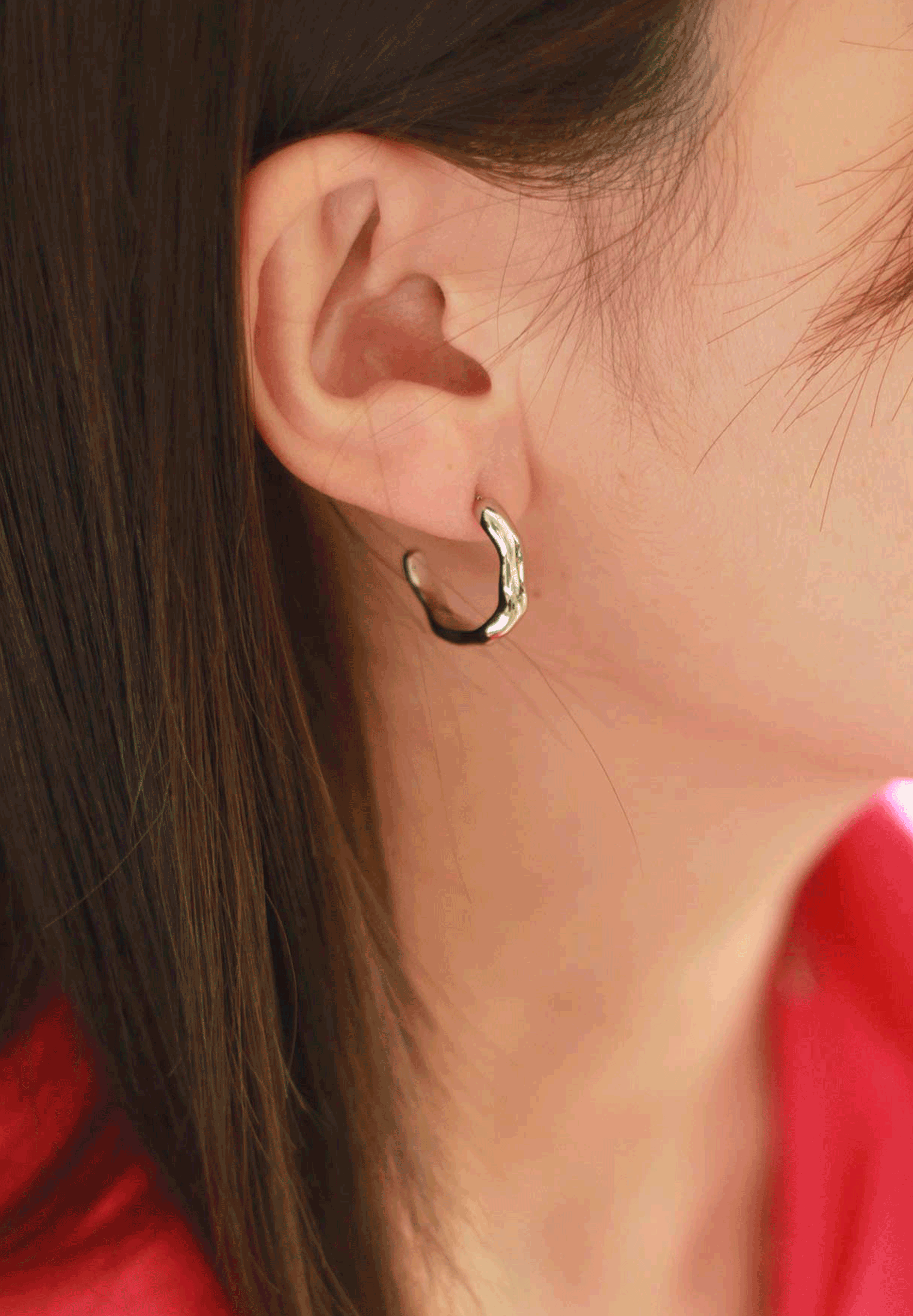 Aurora Irregular Silver Earrings