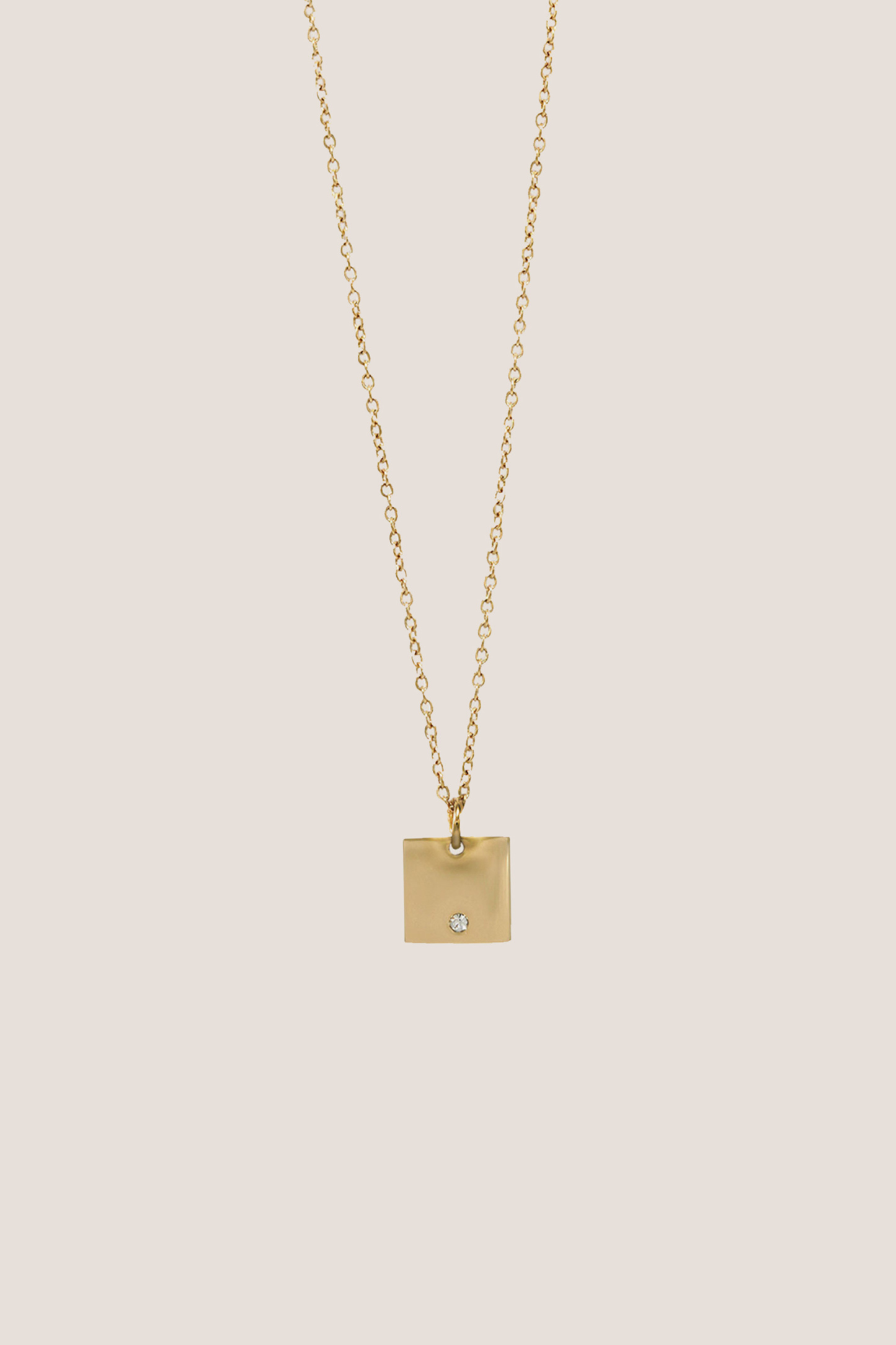 Square Gold Chain Pendant Necklace