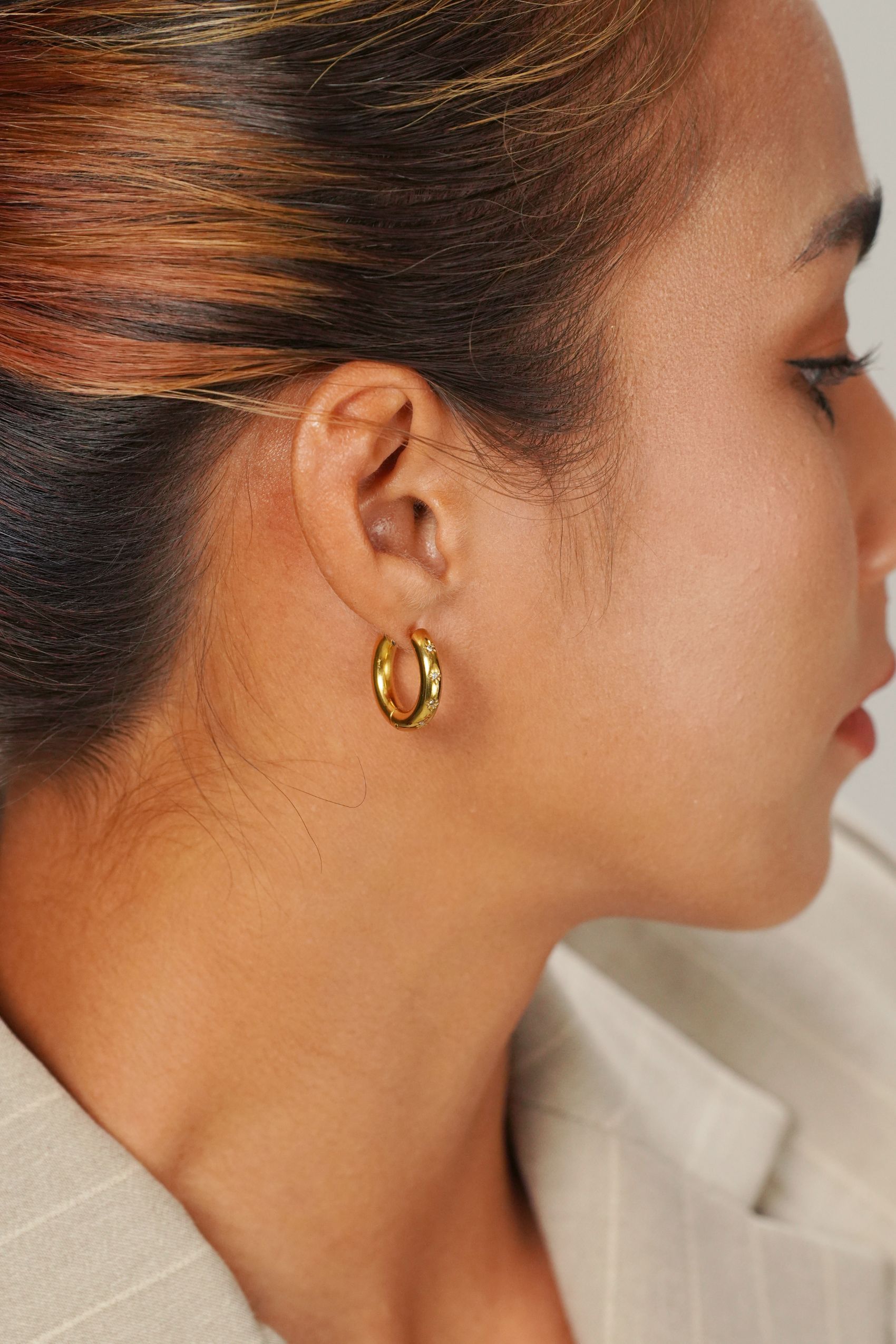 Starry Gold Hoop Earrings