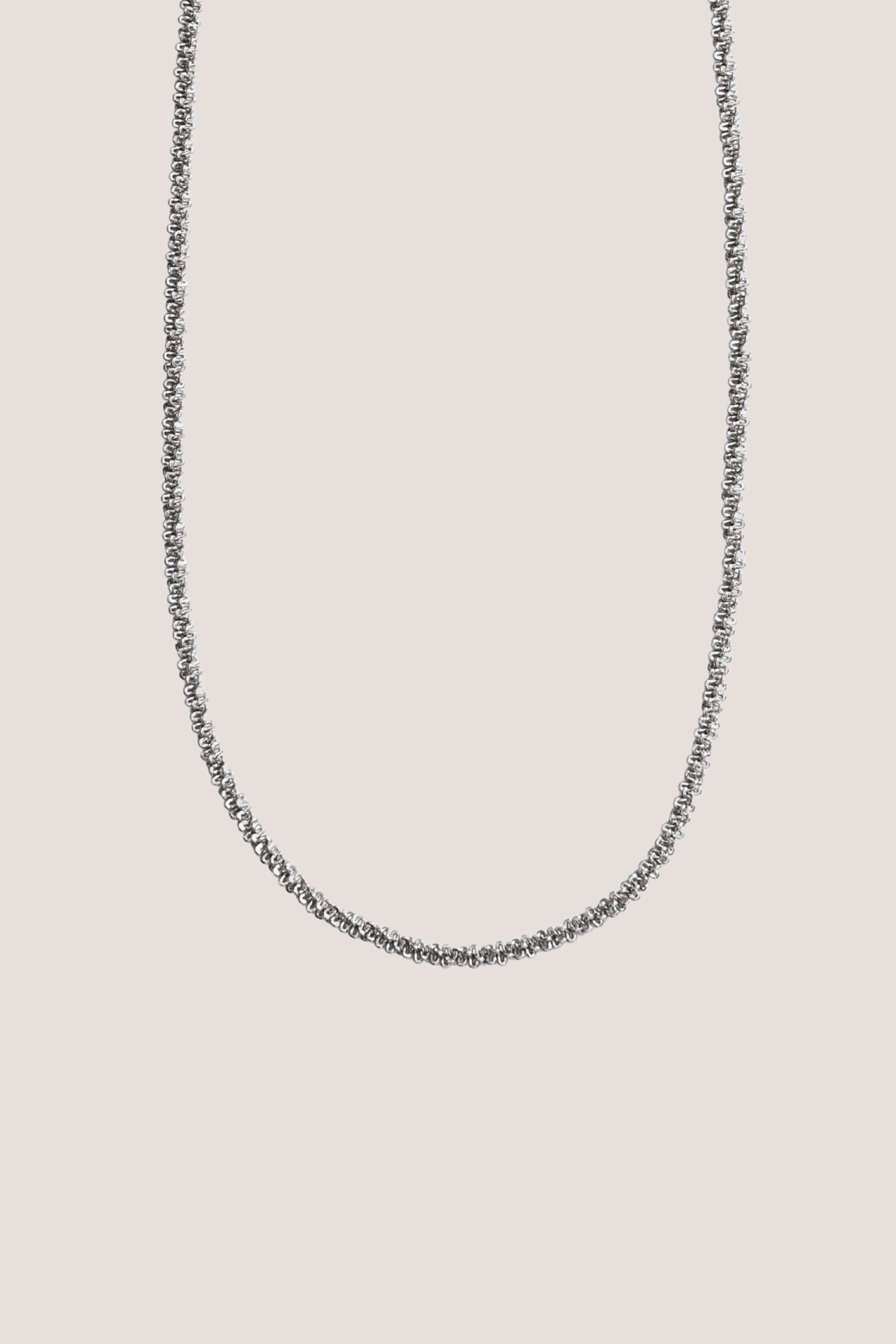 Tweed Silver Chain Necklace