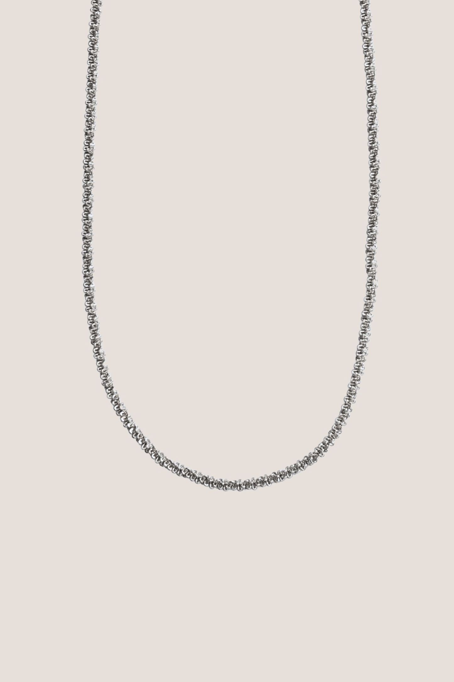 Tweed Silver Chain Necklace