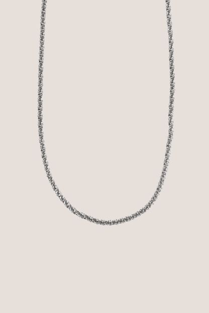 Tweed Silver Chain Necklace